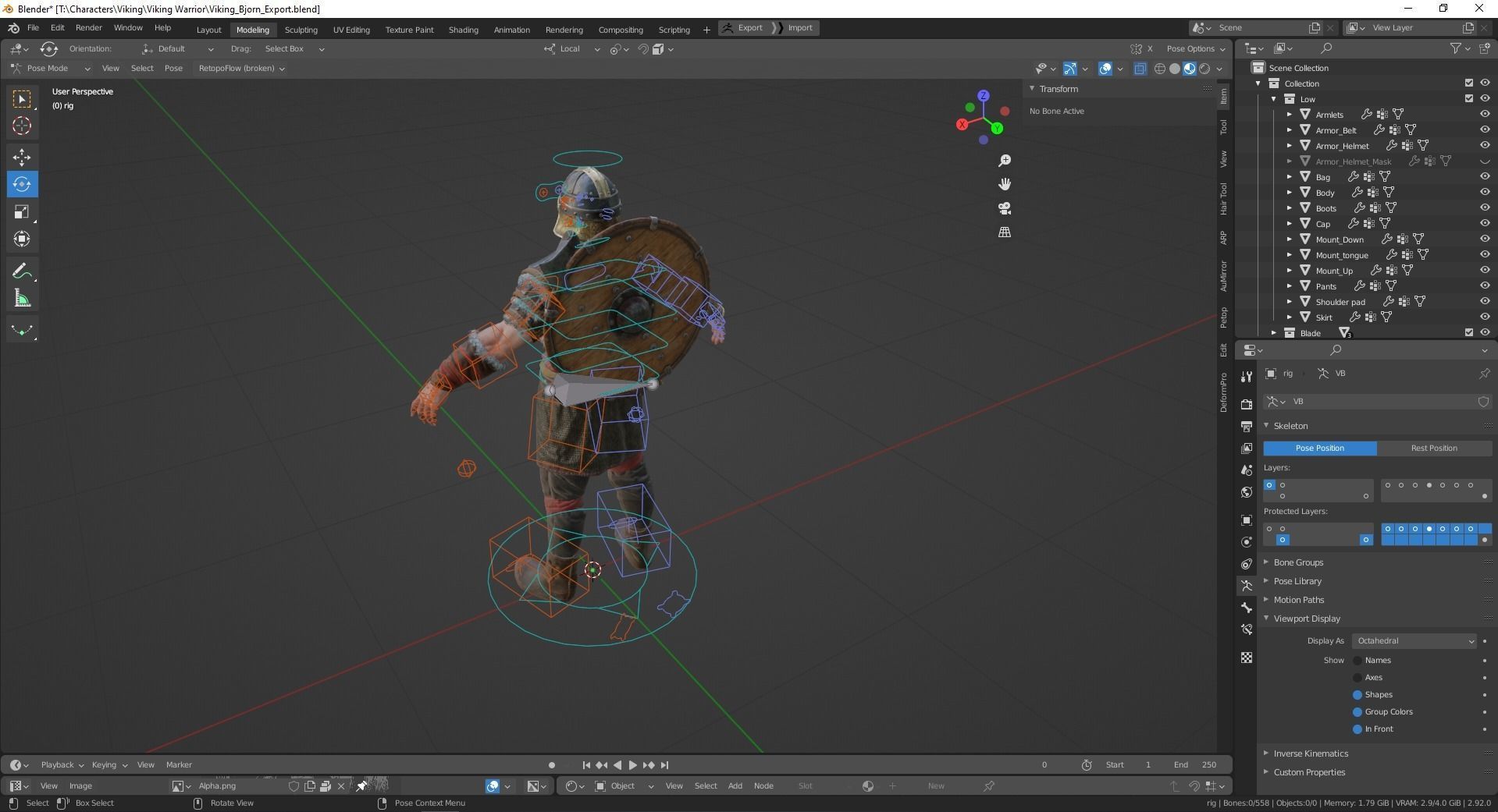 Bjorn Viking Low-poly 3D model_29