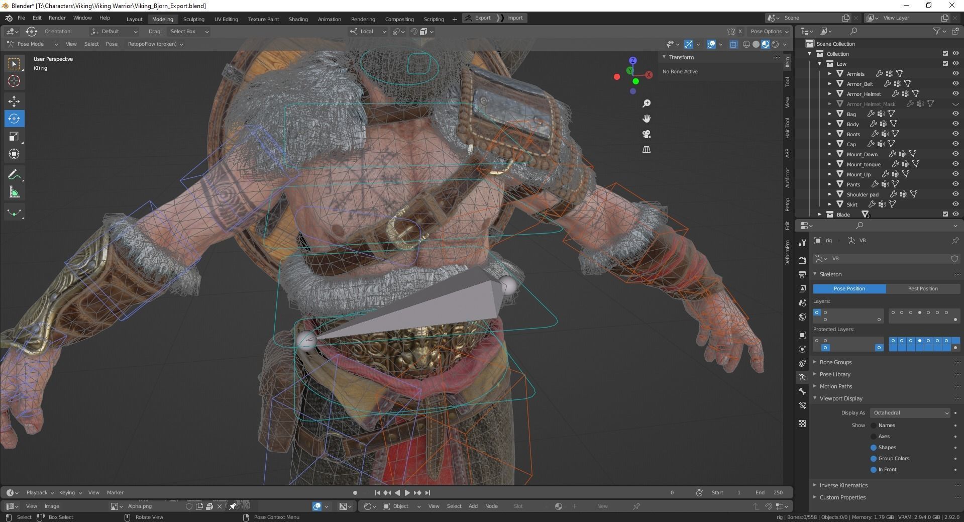 Bjorn Viking Low-poly 3D model_35