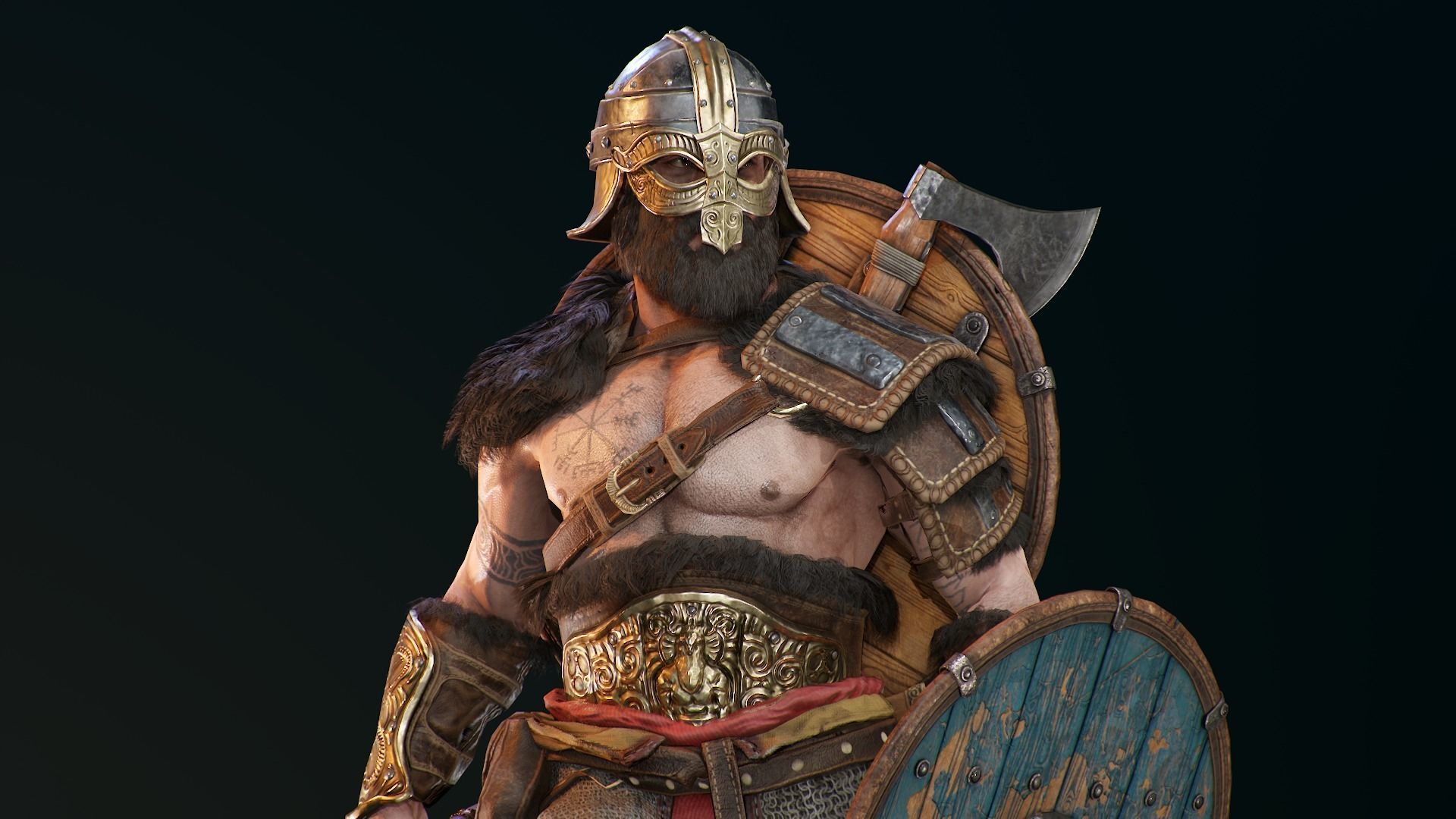 Bjorn Viking Low-poly 3D model_7