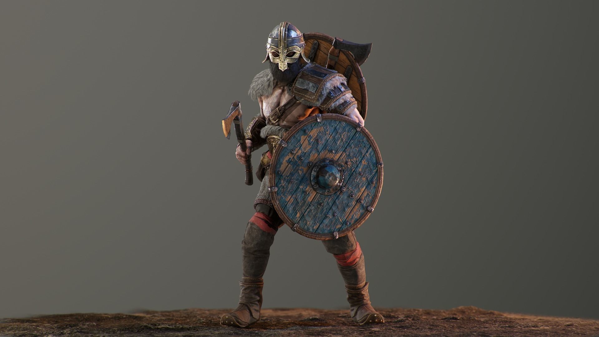 Bjorn Viking Low-poly 3D model_12