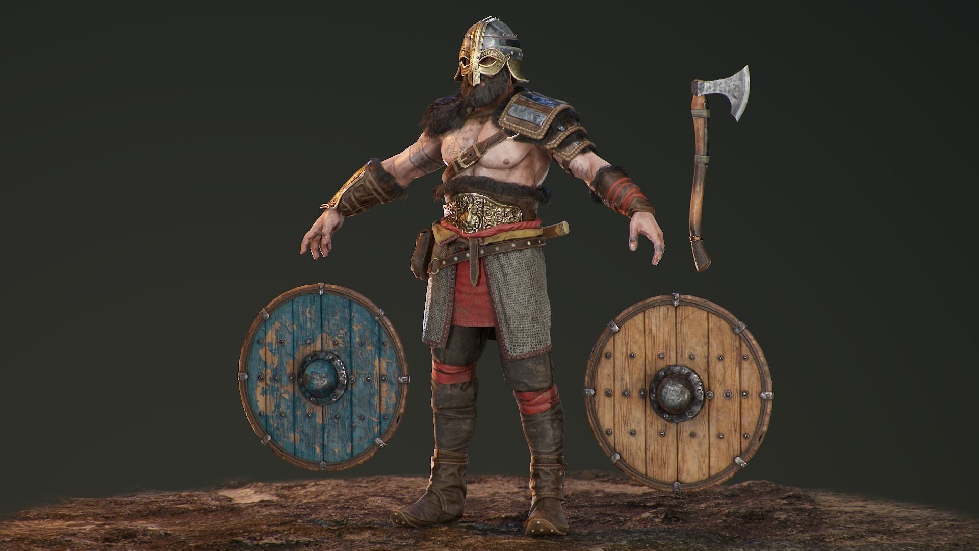 Bjorn Viking Low-poly 3D model_27