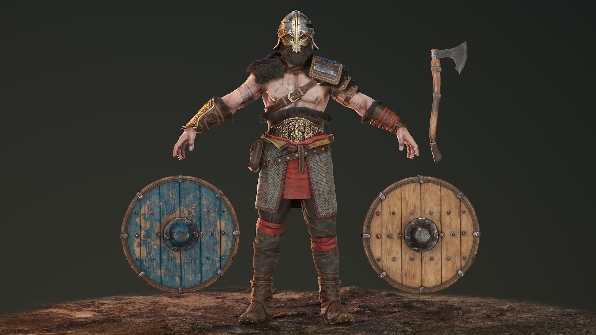 Bjorn Viking Low-poly 3D model_19