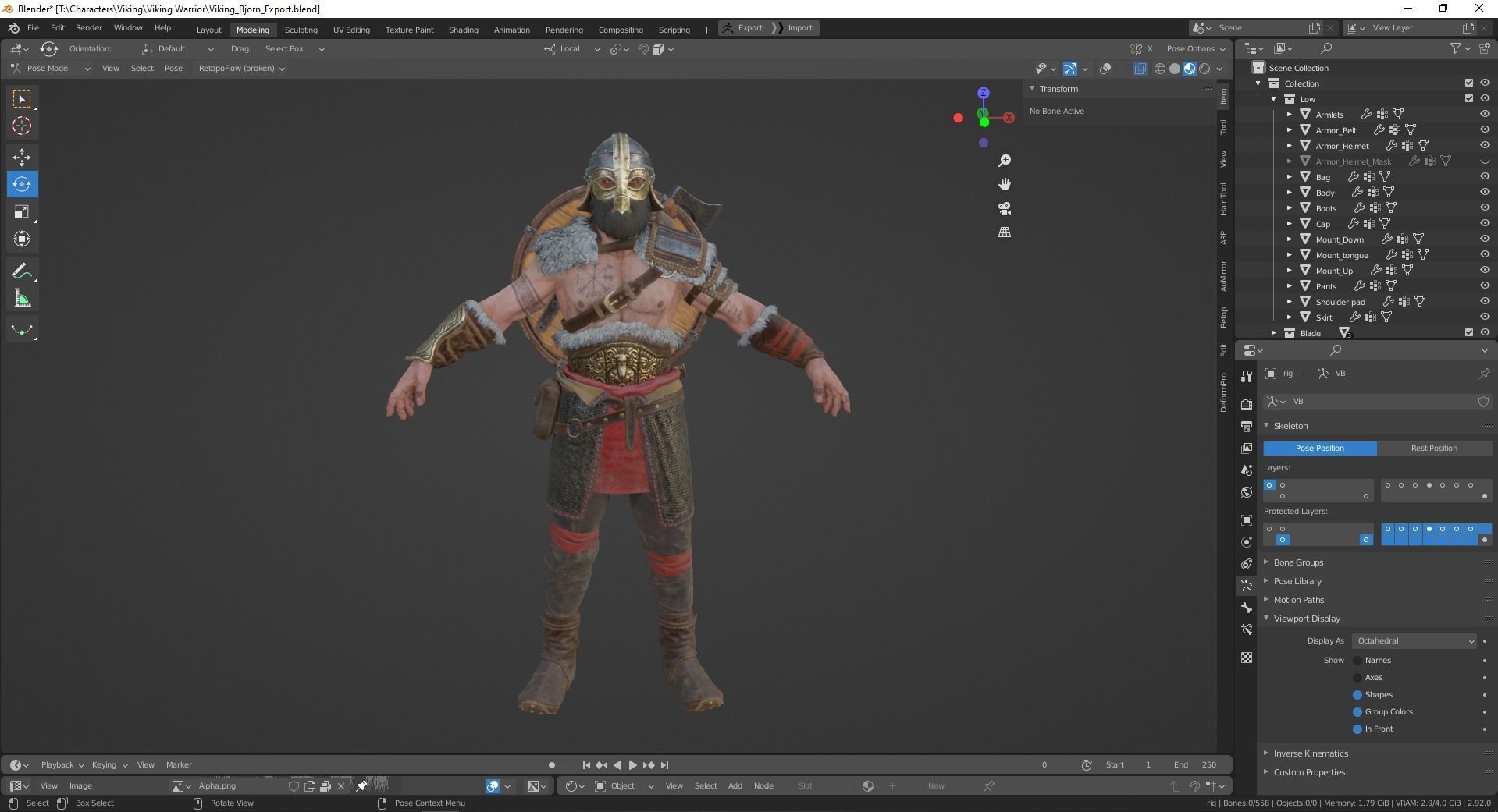 Bjorn Viking Low-poly 3D model_33