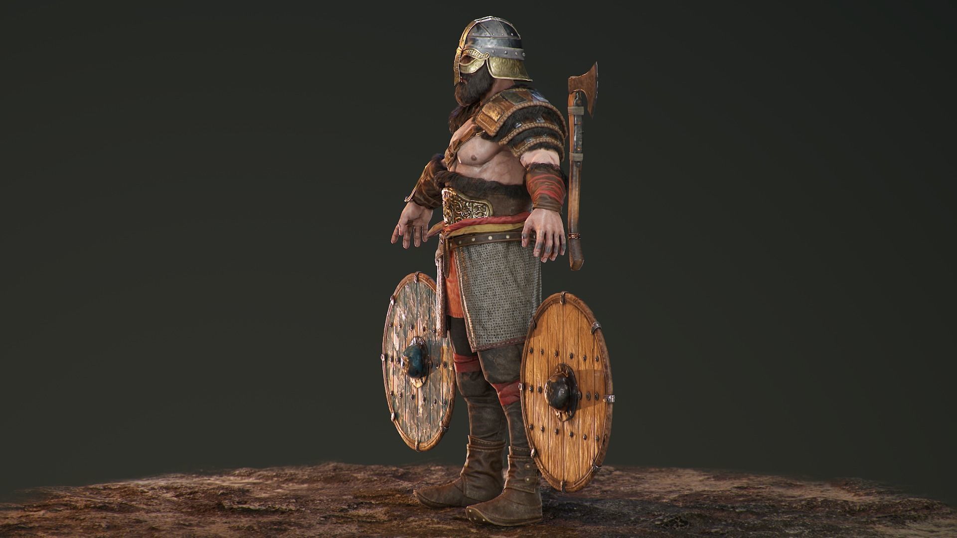 Bjorn Viking Low-poly 3D model_26