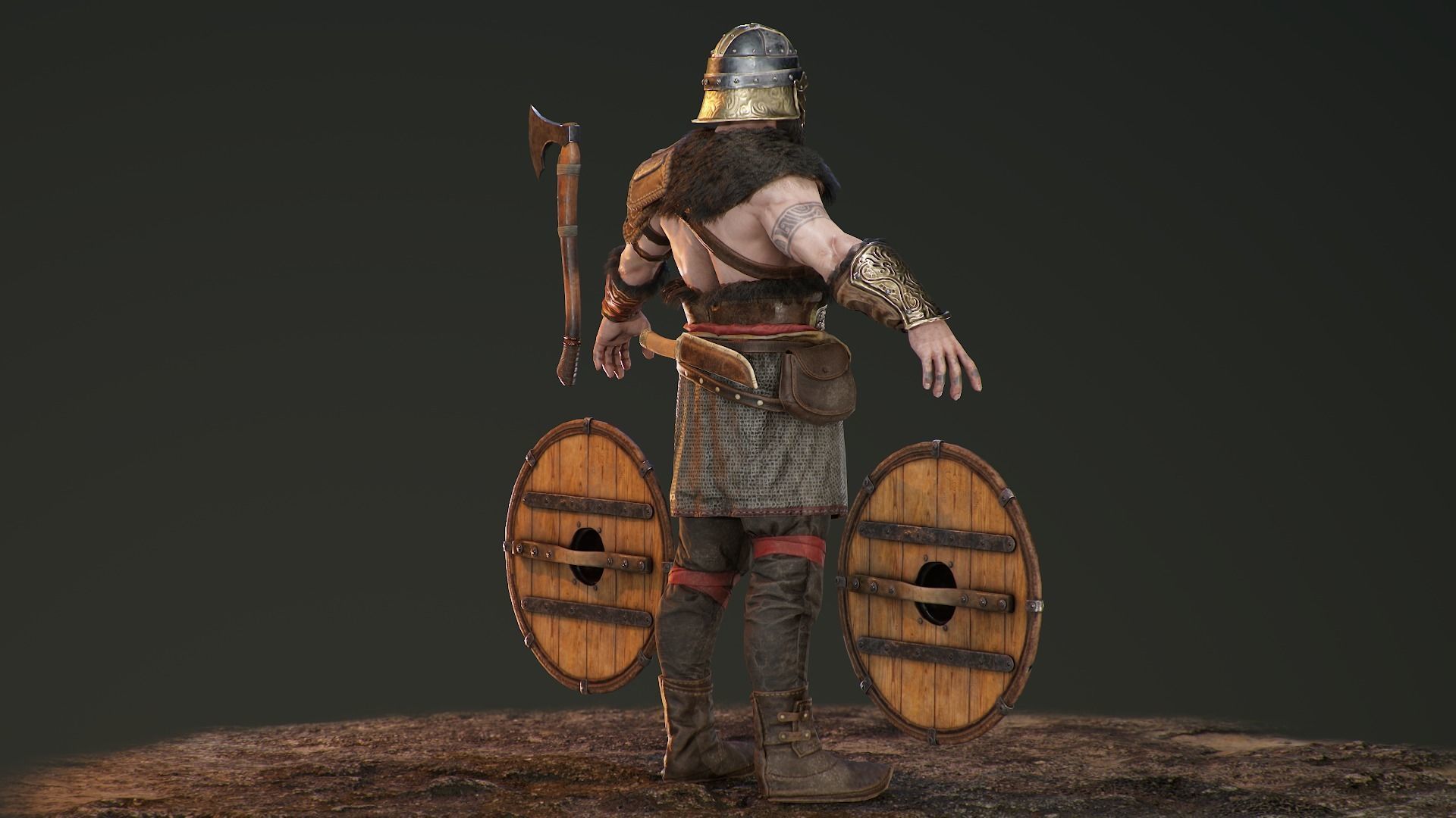 Bjorn Viking Low-poly 3D model_22