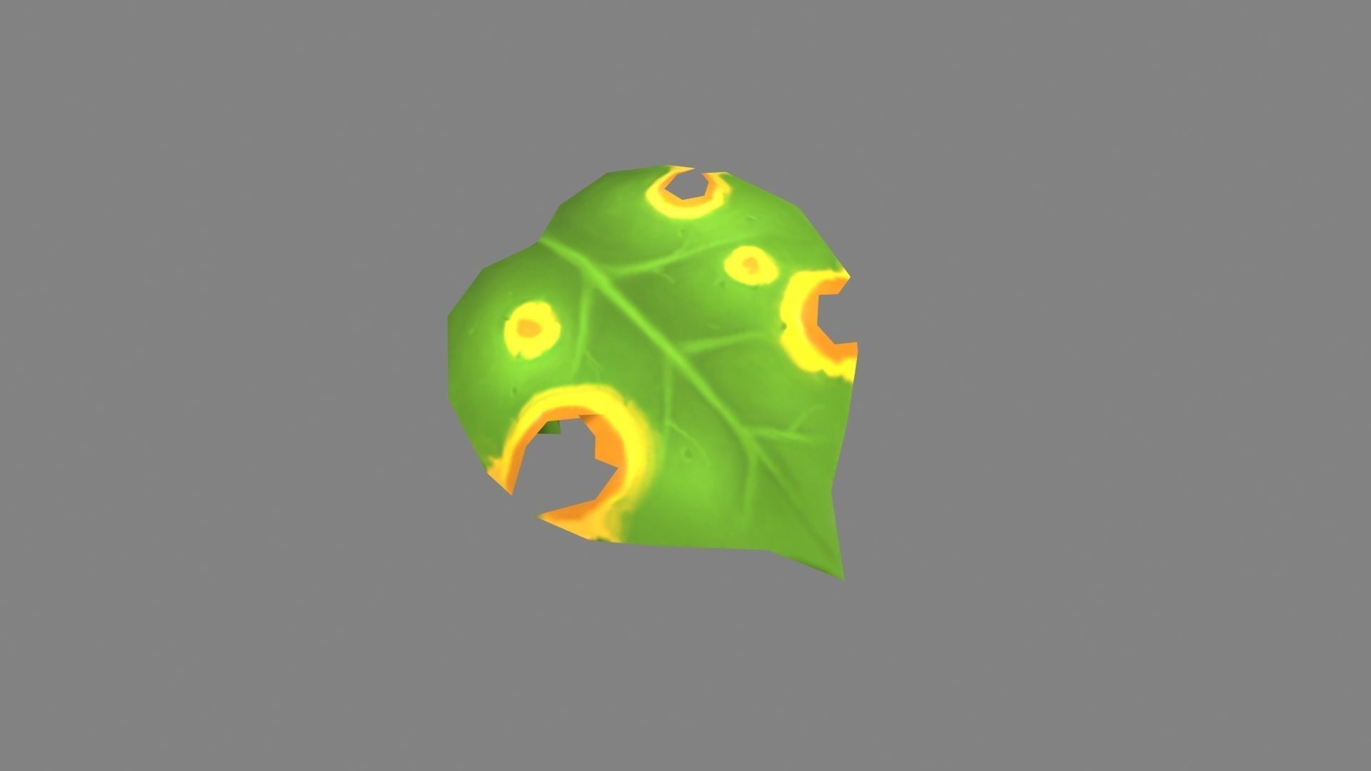 Cartoon withered leaf       Low-poly 3D model_1