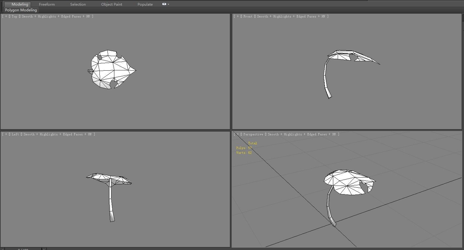 Cartoon withered leaf       Low-poly 3D model_5