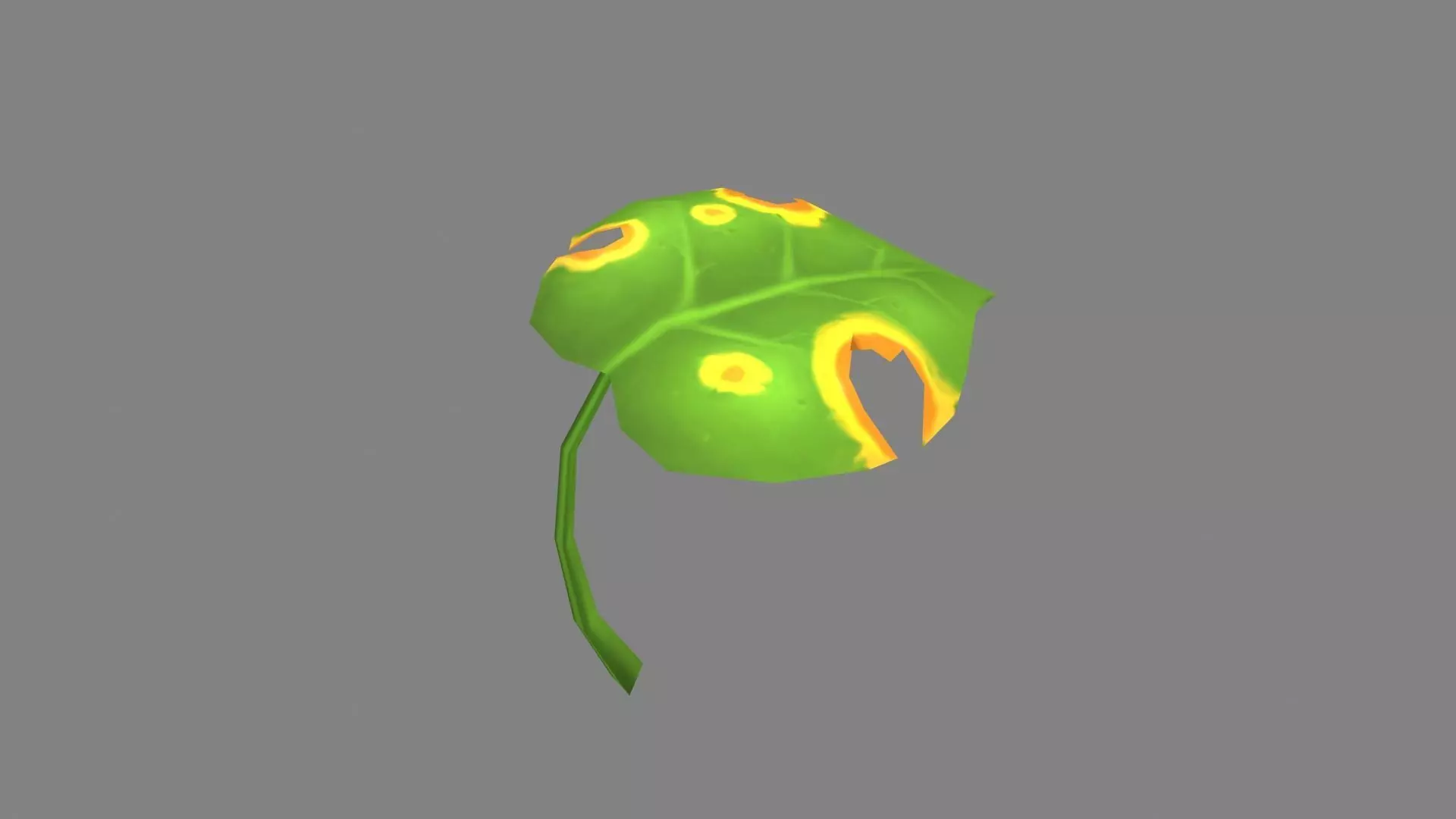 Cartoon withered leaf       Low-poly 3D model_0