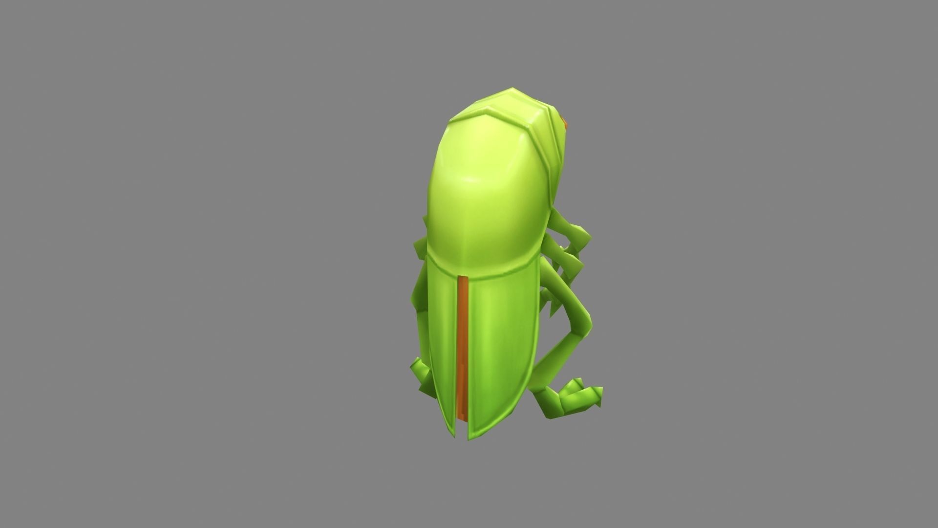 Cartoon grasshopper Low-poly 3D model_3