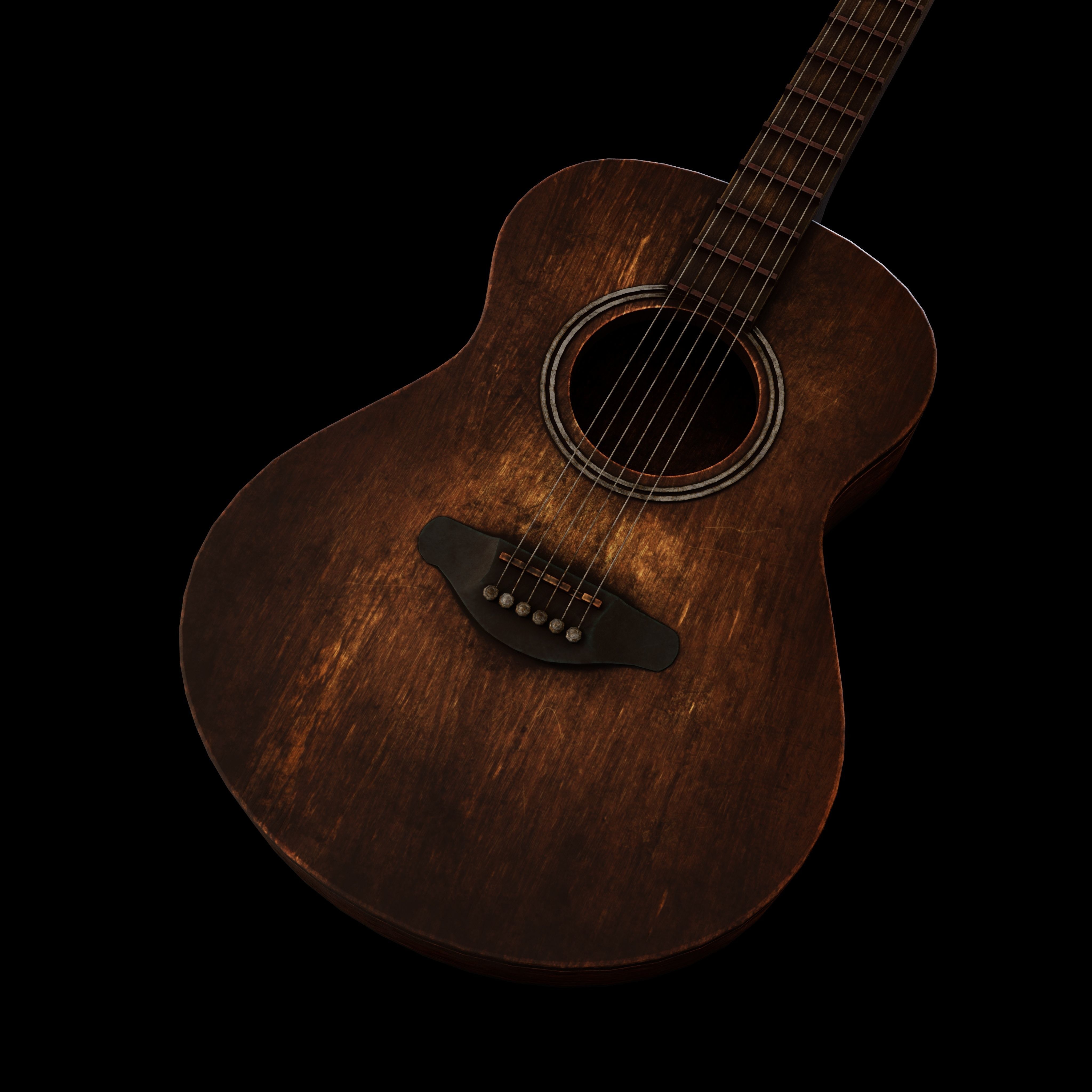 Guitar and chair Textured Model 3D model_21