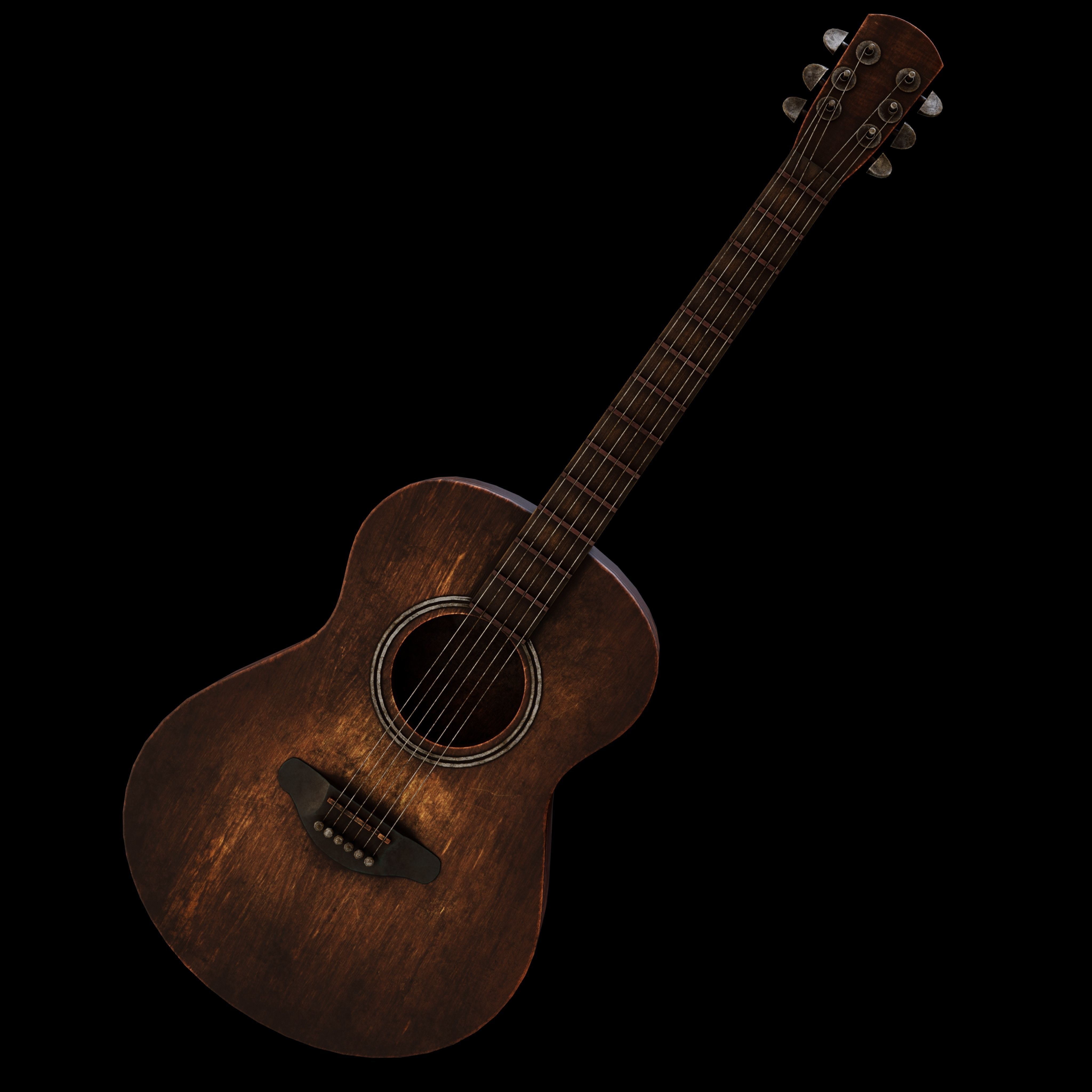 Guitar and chair Textured Model 3D model_31