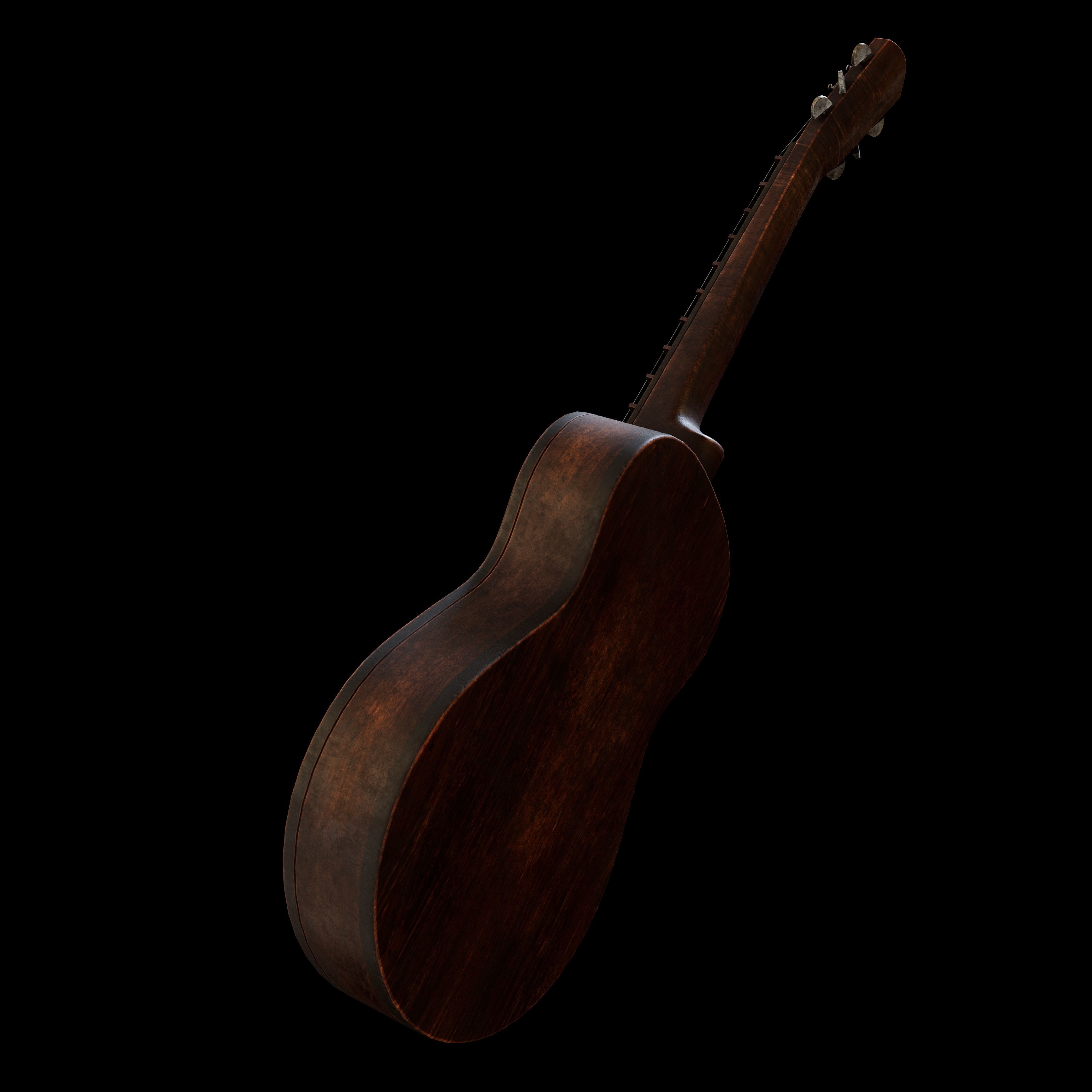 Guitar and chair Textured Model 3D model_35