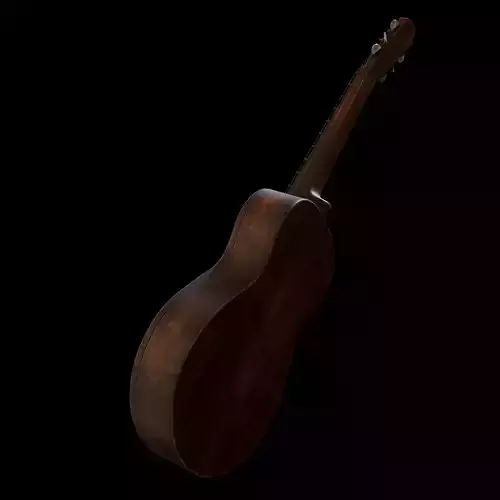Guitar and chair Textured Model
