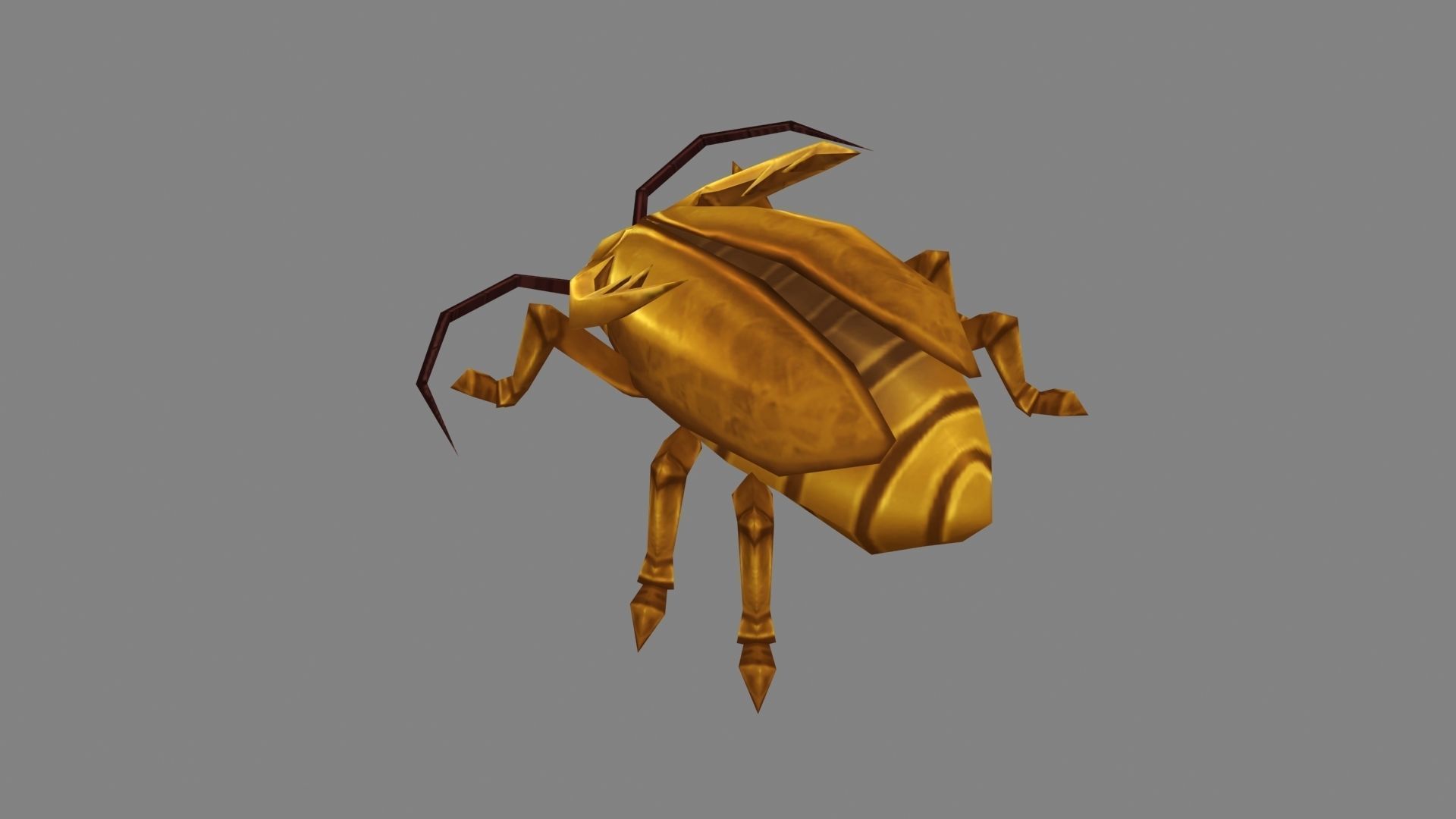 Cartoon golden beetle  Low-poly 3D model_2
