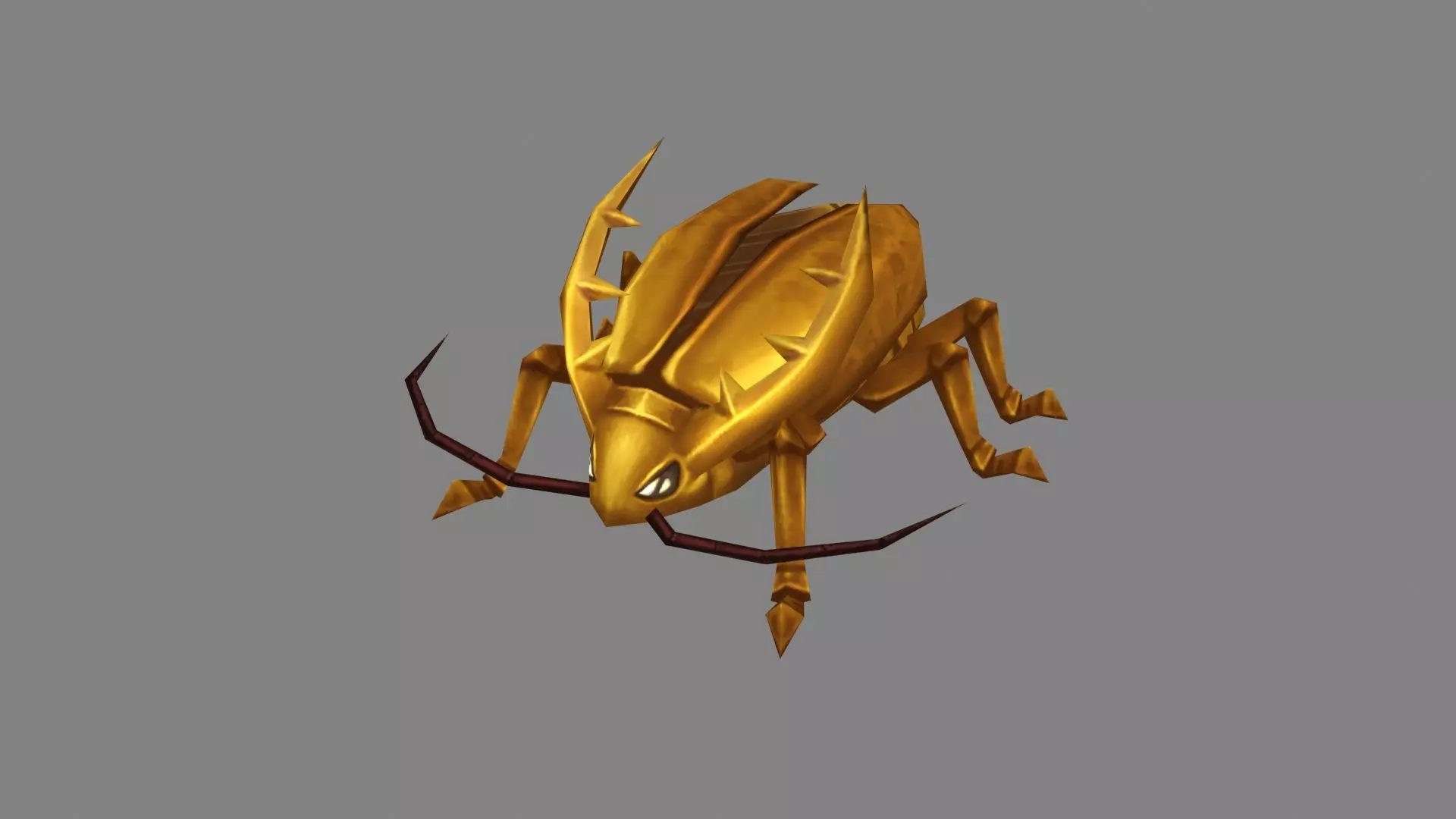 Cartoon golden beetle  Low-poly 3D model_0