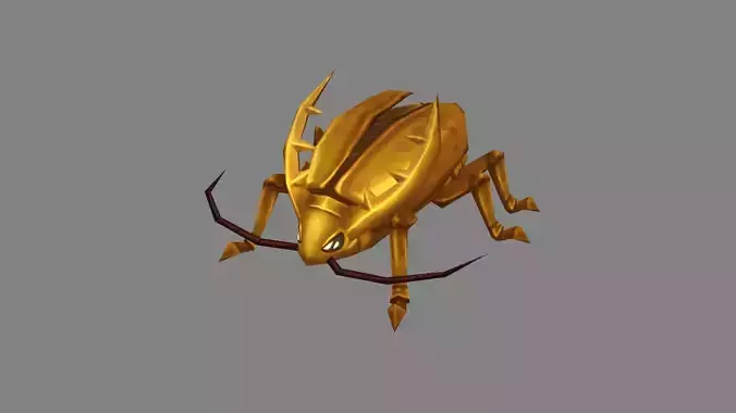 Cartoon golden beetle 