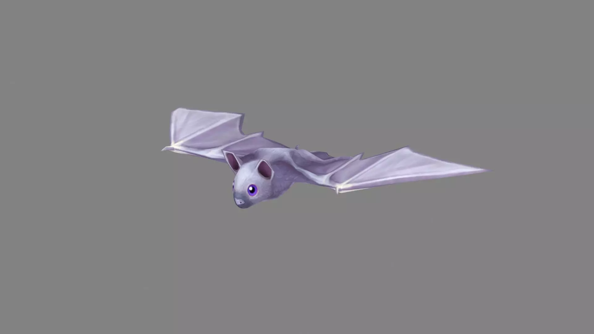 Cartoon bat Low-poly 3D model_0