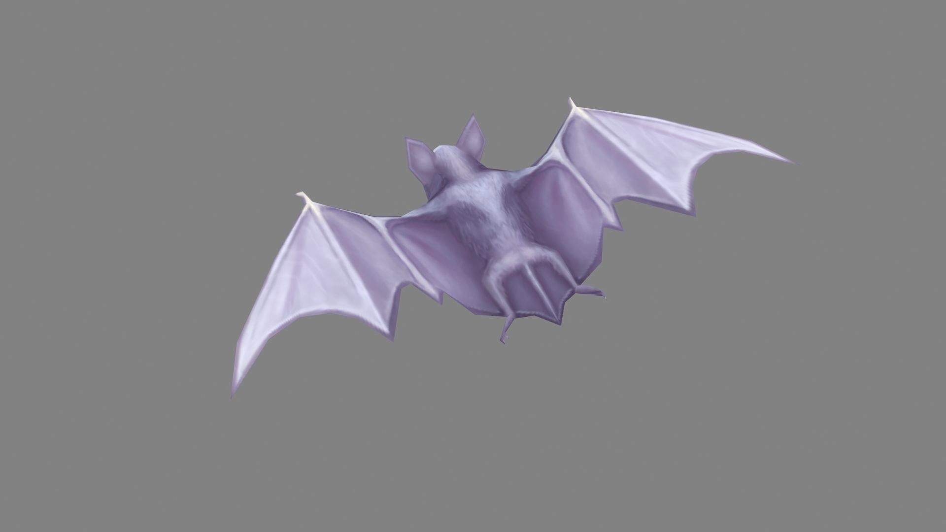 Cartoon bat Low-poly 3D model_2