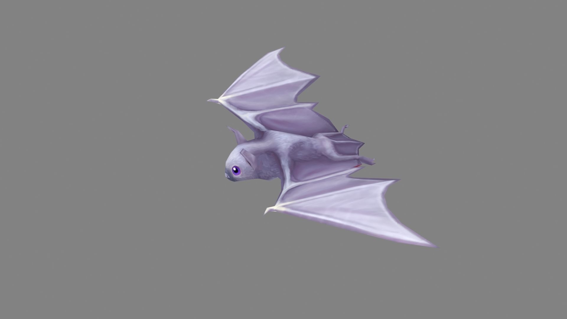 Cartoon bat Low-poly 3D model_1