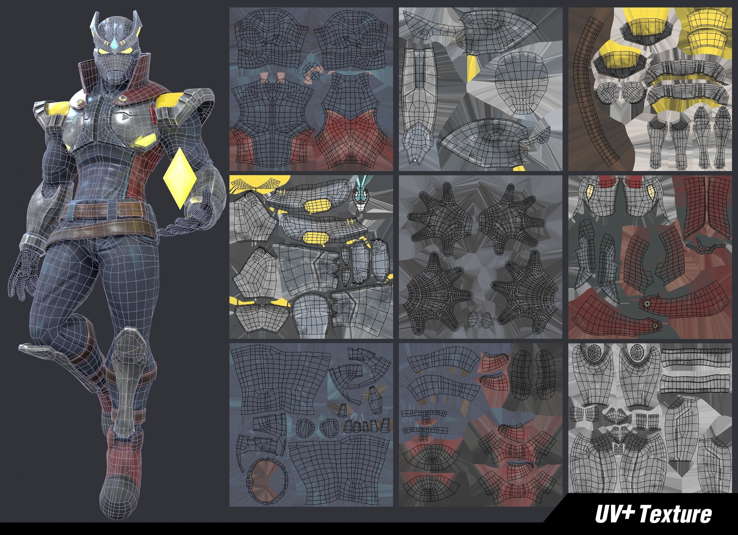 Zephiroth Character Design Low-poly 3D model_5