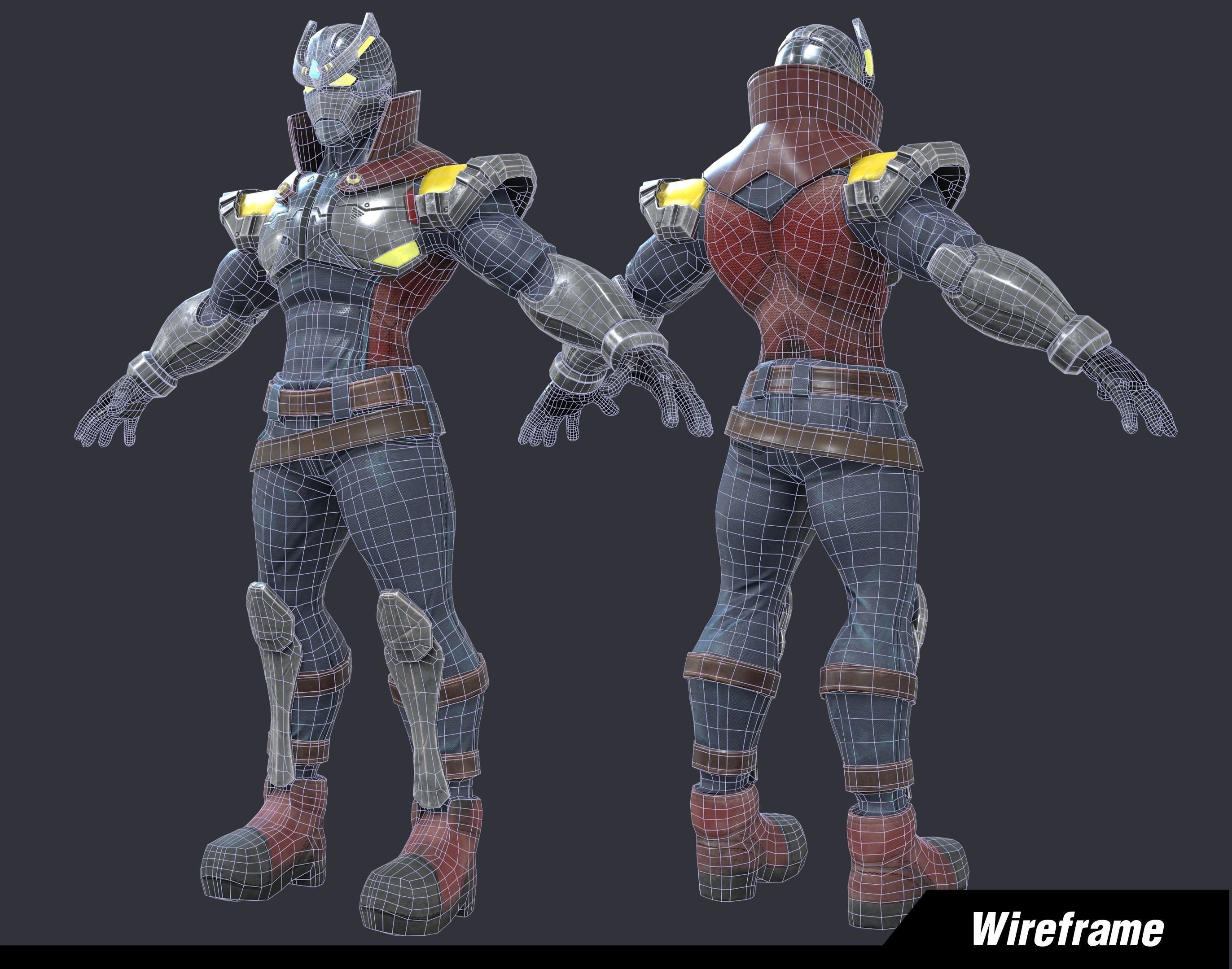 Zephiroth Character Design Low-poly 3D model_4