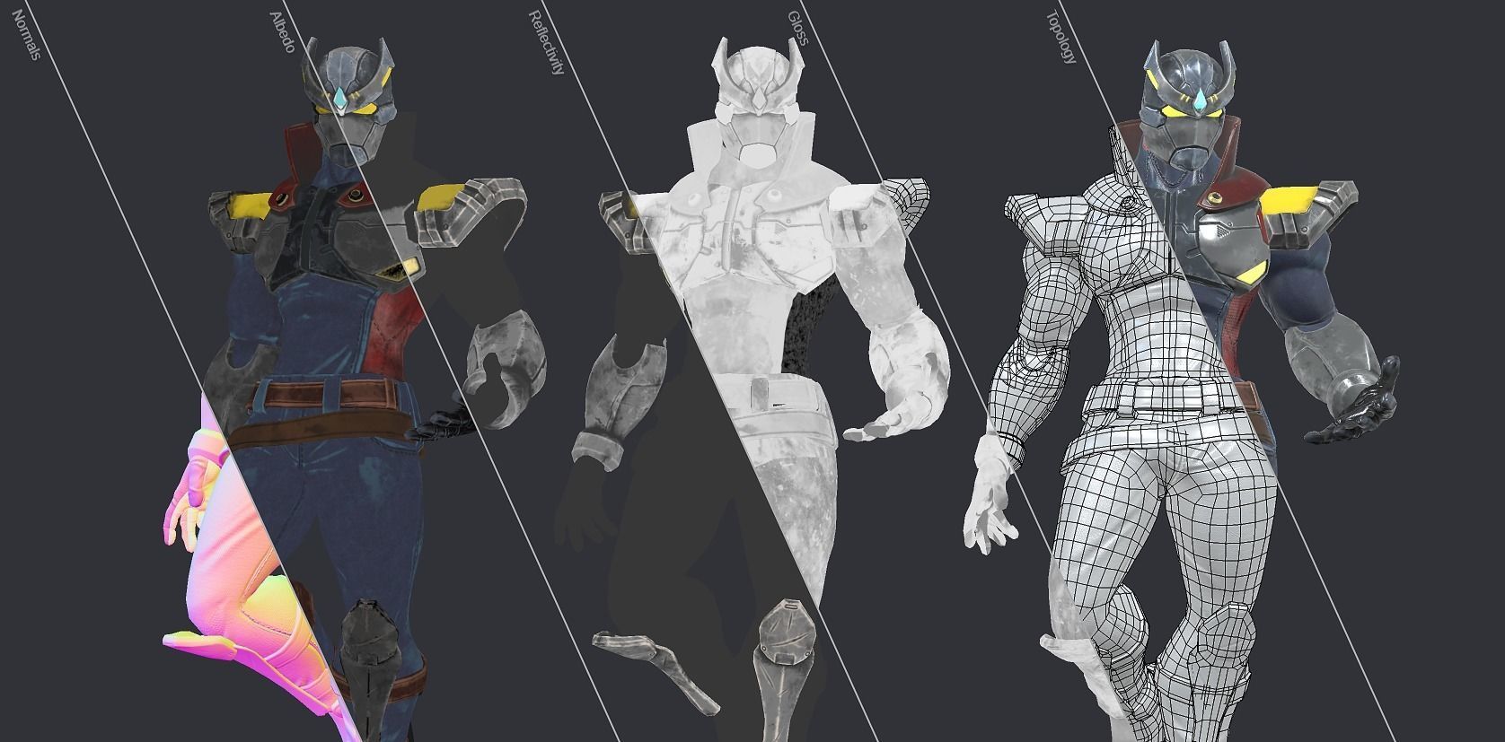 Zephiroth Character Design Low-poly 3D model_10