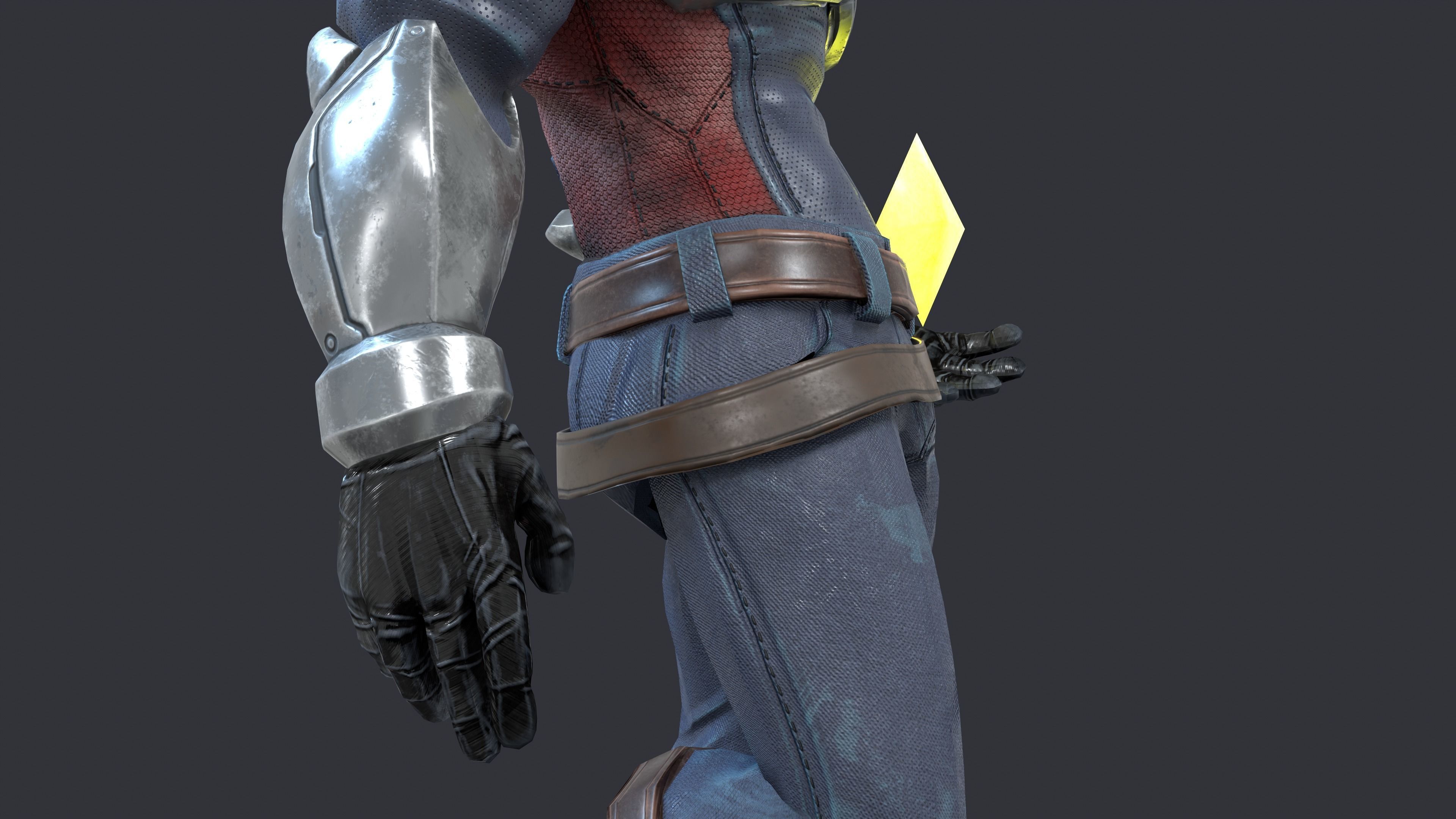 Zephiroth Character Design Low-poly 3D model_7