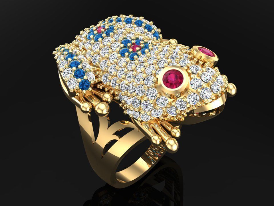 Toad Ring - Womens Ring - N1150 3D print model_2