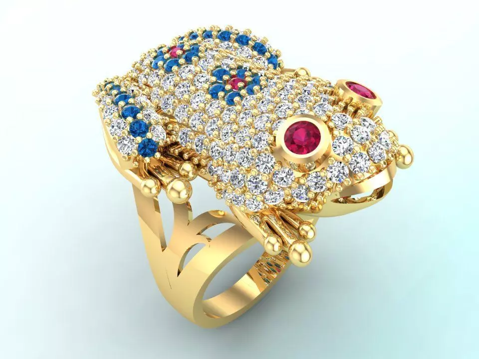 Toad Ring - Womens Ring - N1150 3D print model_0