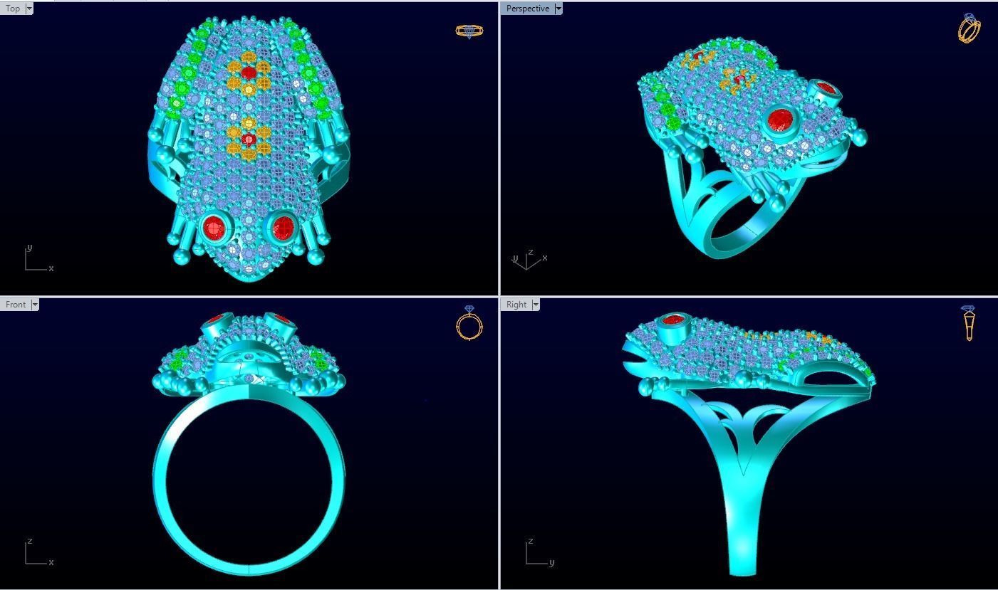 Toad Ring - Womens Ring - N1150 3D print model_1