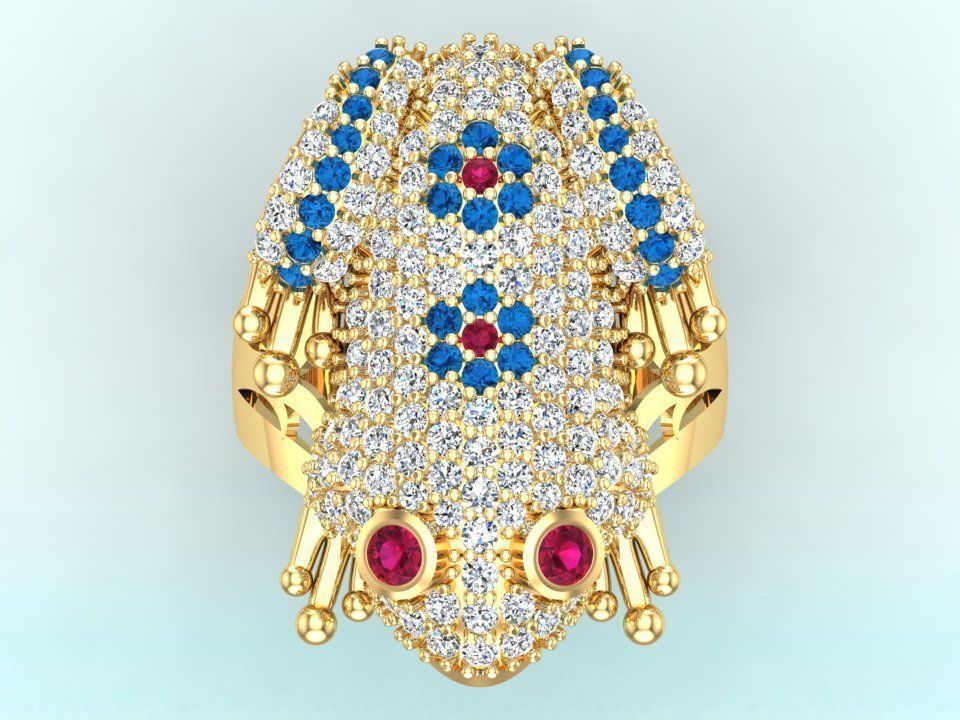 Toad Ring - Womens Ring - N1150 3D print model_3