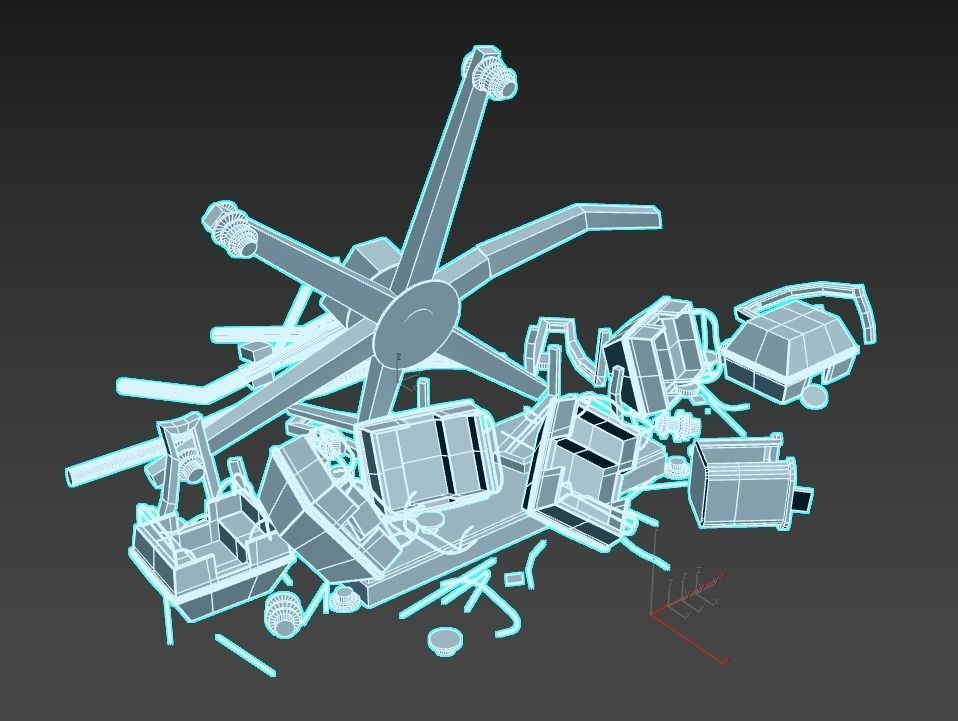 Destroyed Ferris Wheel 3D model_8