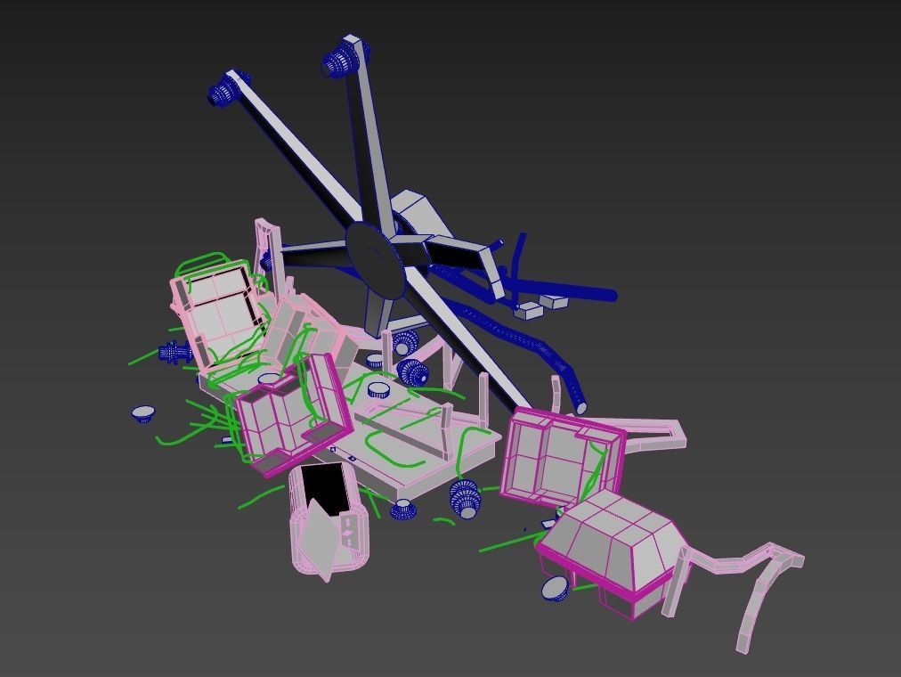 Destroyed Ferris Wheel 3D model_10