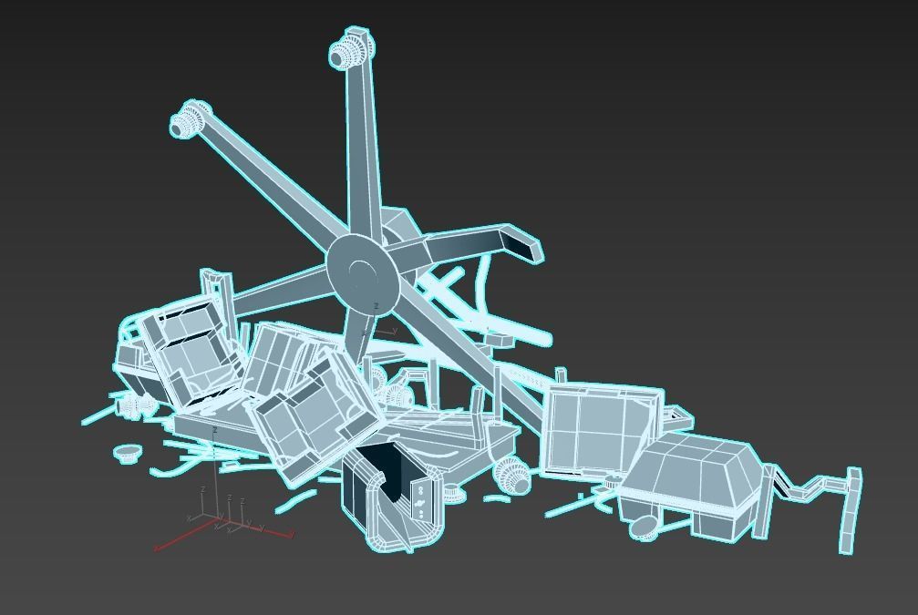 Destroyed Ferris Wheel 3D model_9