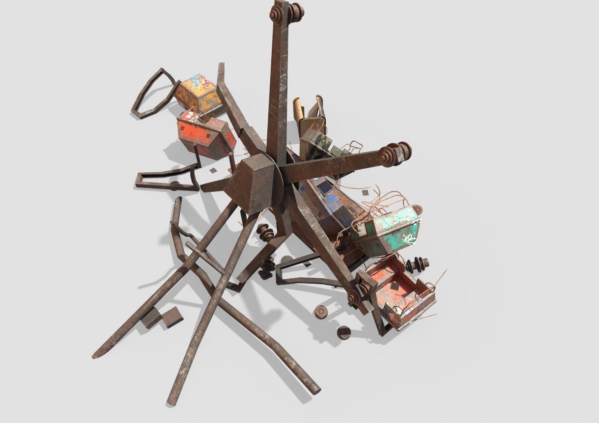 Destroyed Ferris Wheel 3D model_4