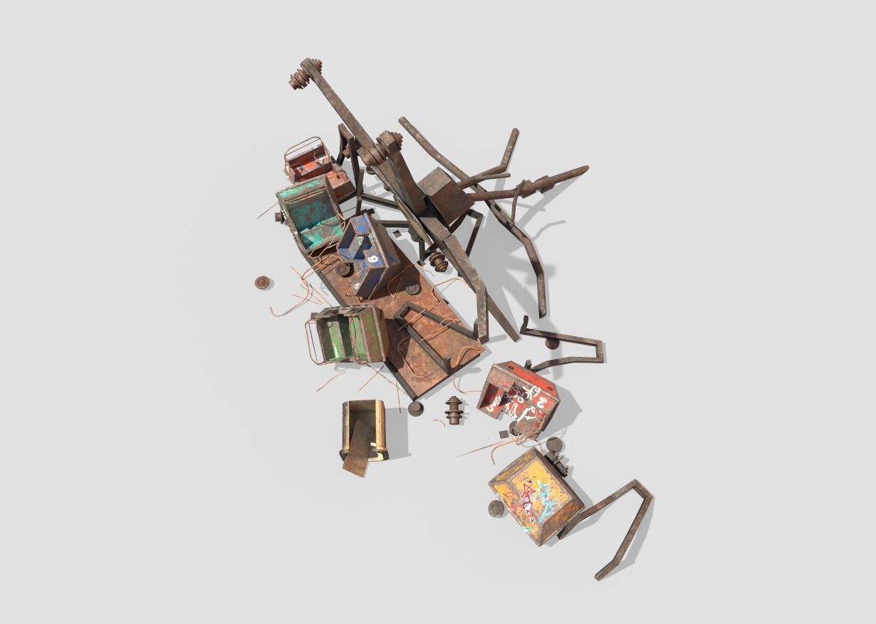 Destroyed Ferris Wheel 3D model_6