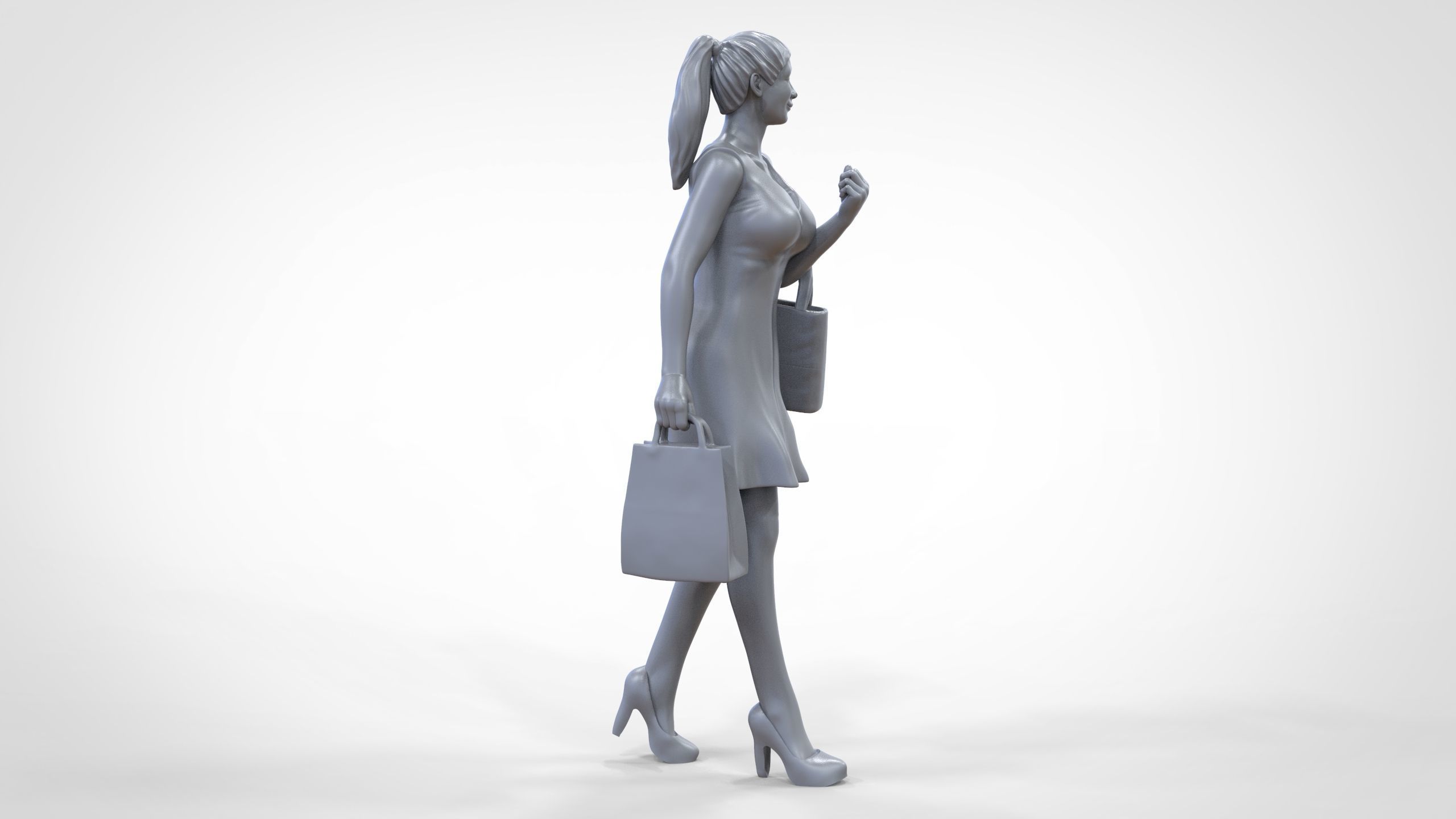 N2 Woman in shopping with shopping bags 3D print model_23