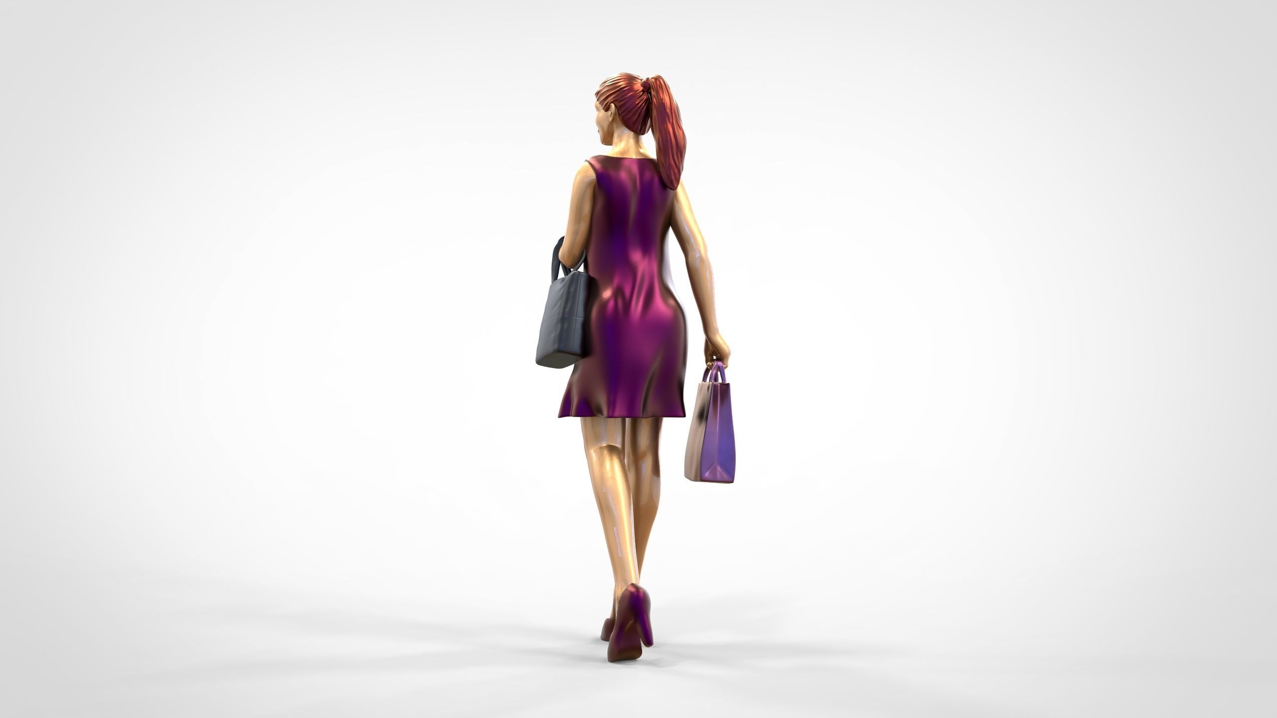 N2 Woman in shopping with shopping bags 3D print model_13