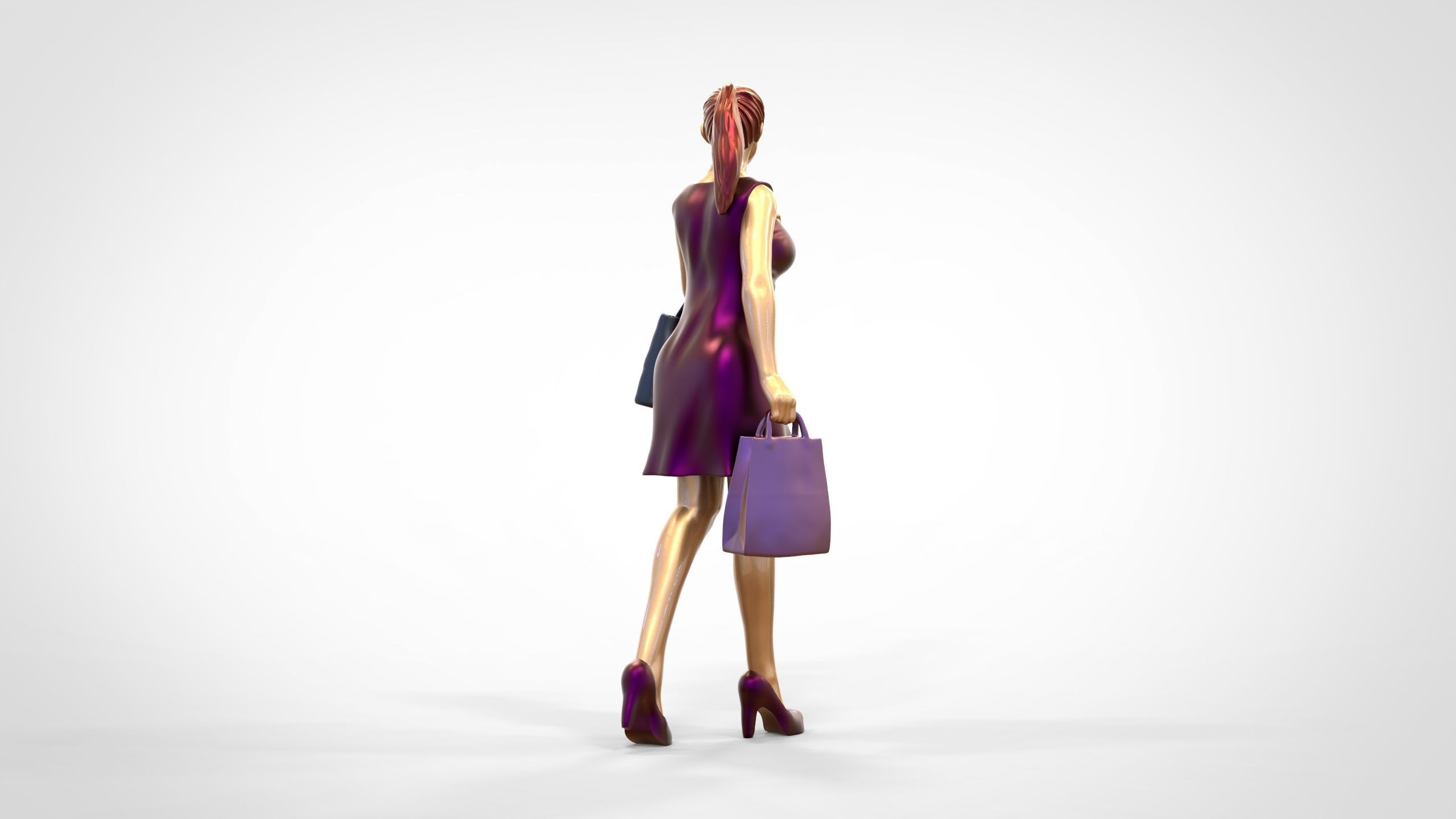 N2 Woman in shopping with shopping bags 3D print model_7