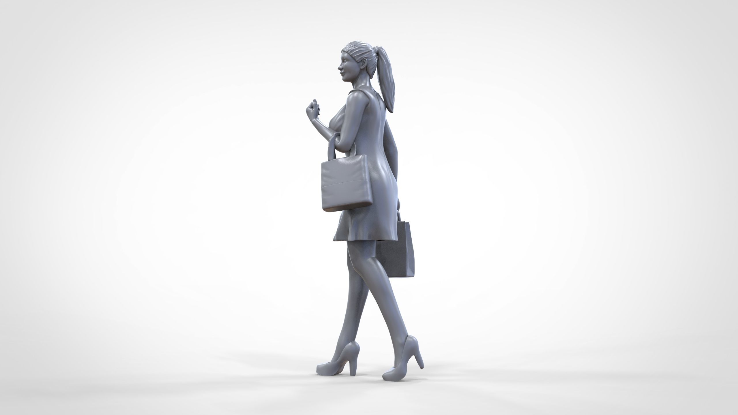 N2 Woman in shopping with shopping bags 3D print model_28