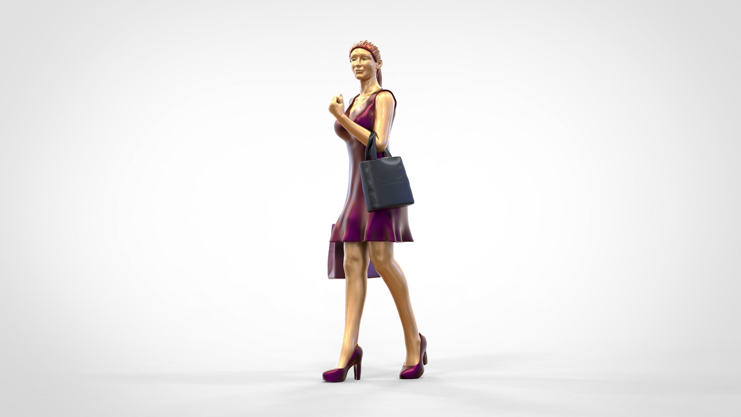N2 Woman in shopping with shopping bags 3D print model_16