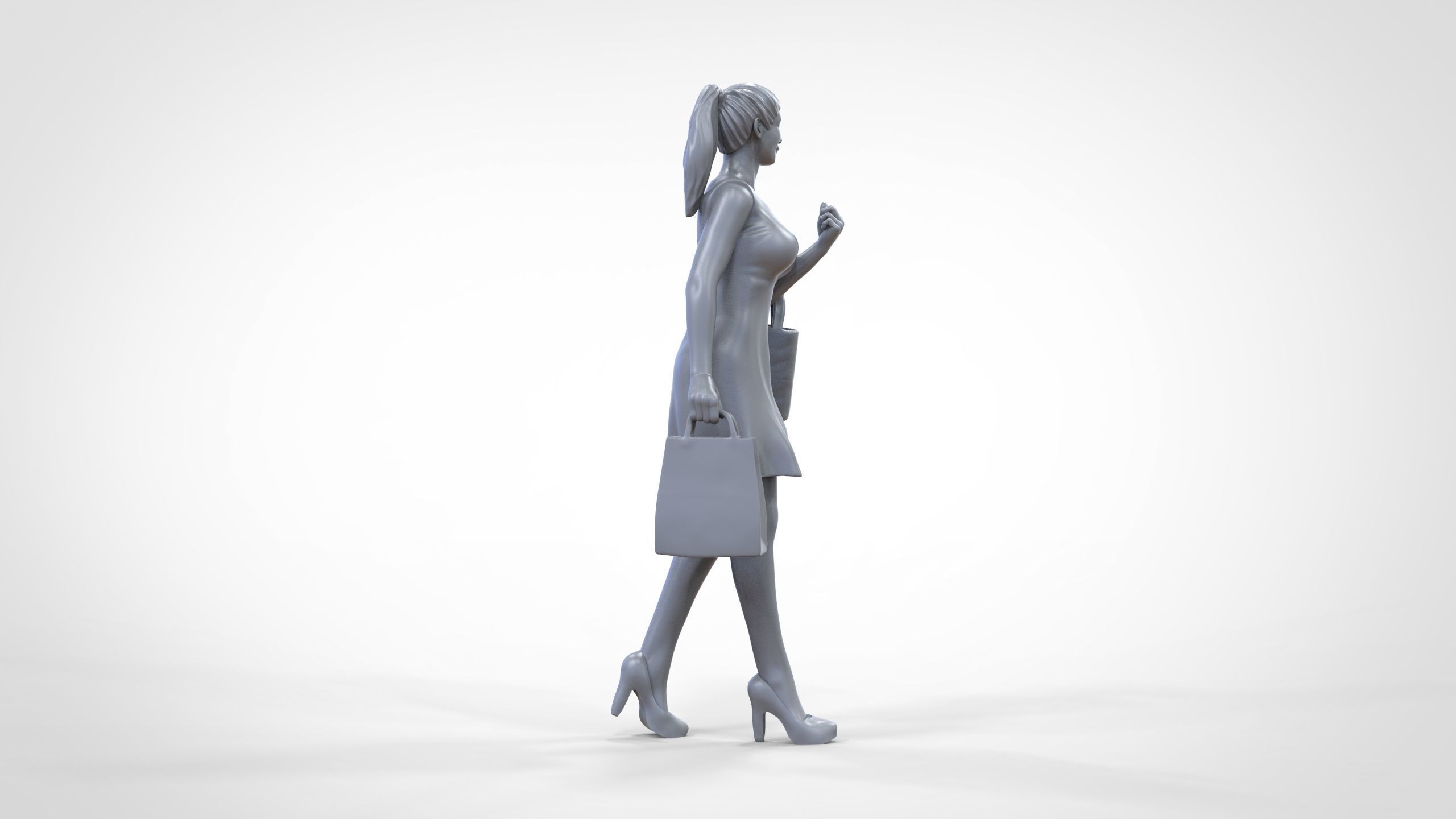 N2 Woman in shopping with shopping bags 3D print model_24