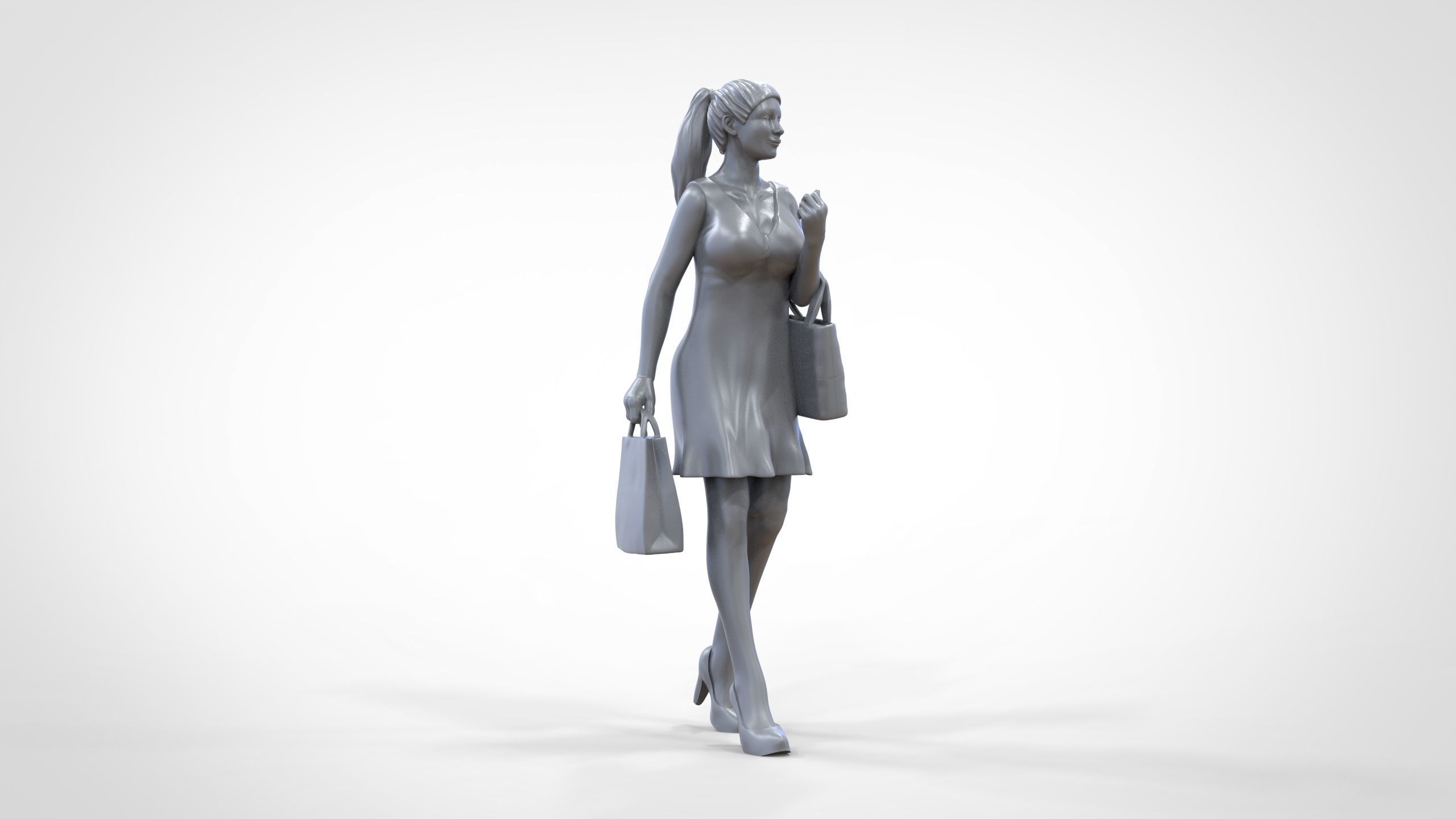 N2 Woman in shopping with shopping bags 3D print model_32