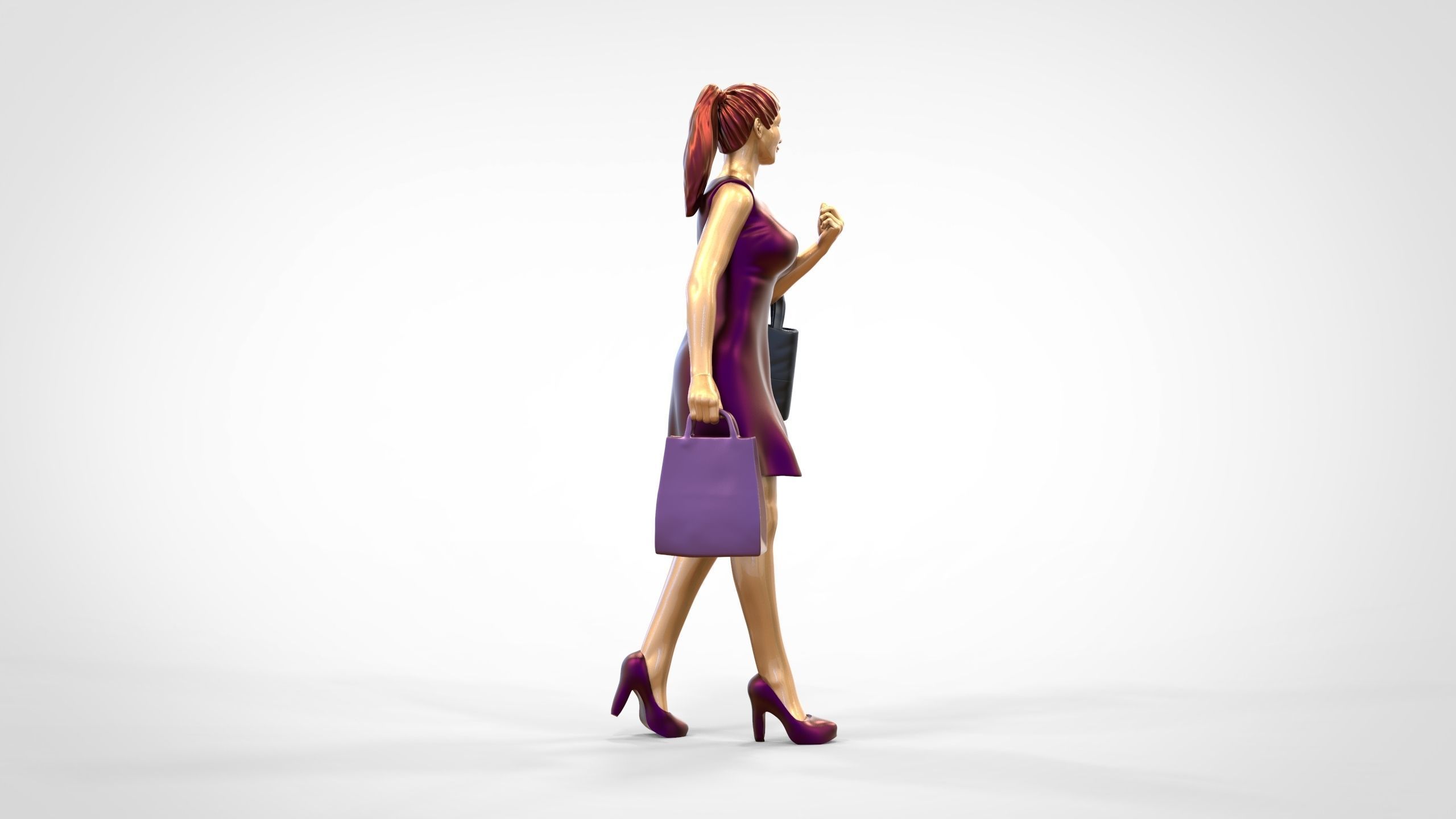 N2 Woman in shopping with shopping bags 3D print model_5