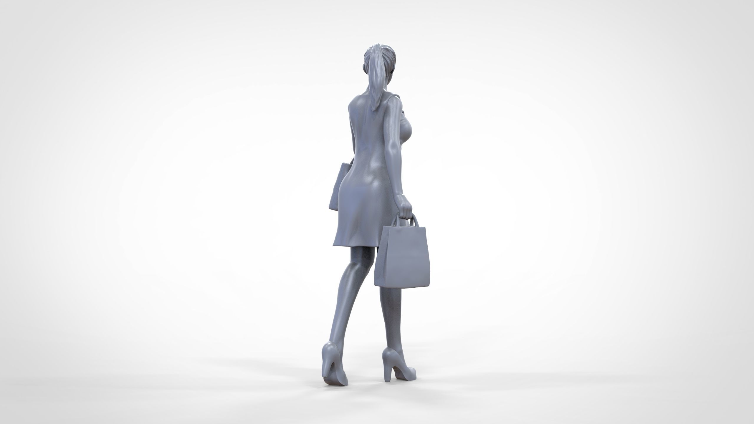 N2 Woman in shopping with shopping bags 3D print model_25