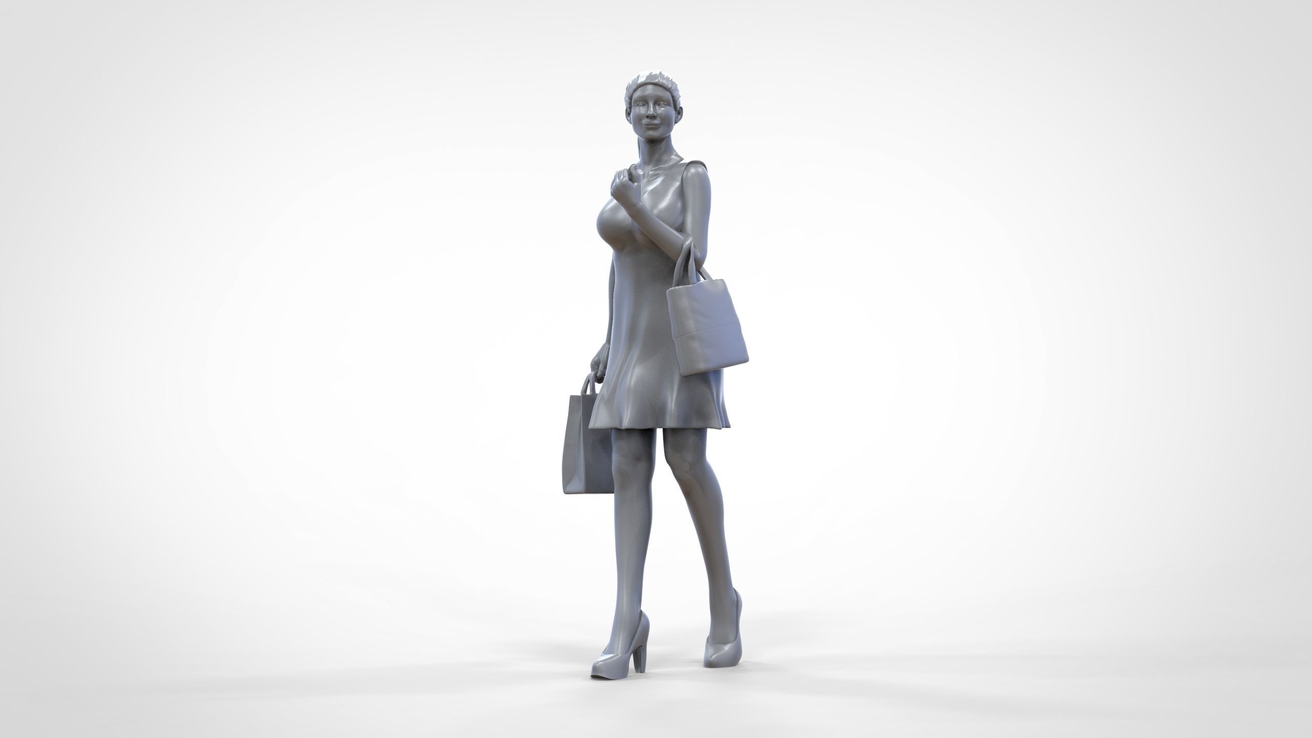 N2 Woman in shopping with shopping bags 3D print model_30
