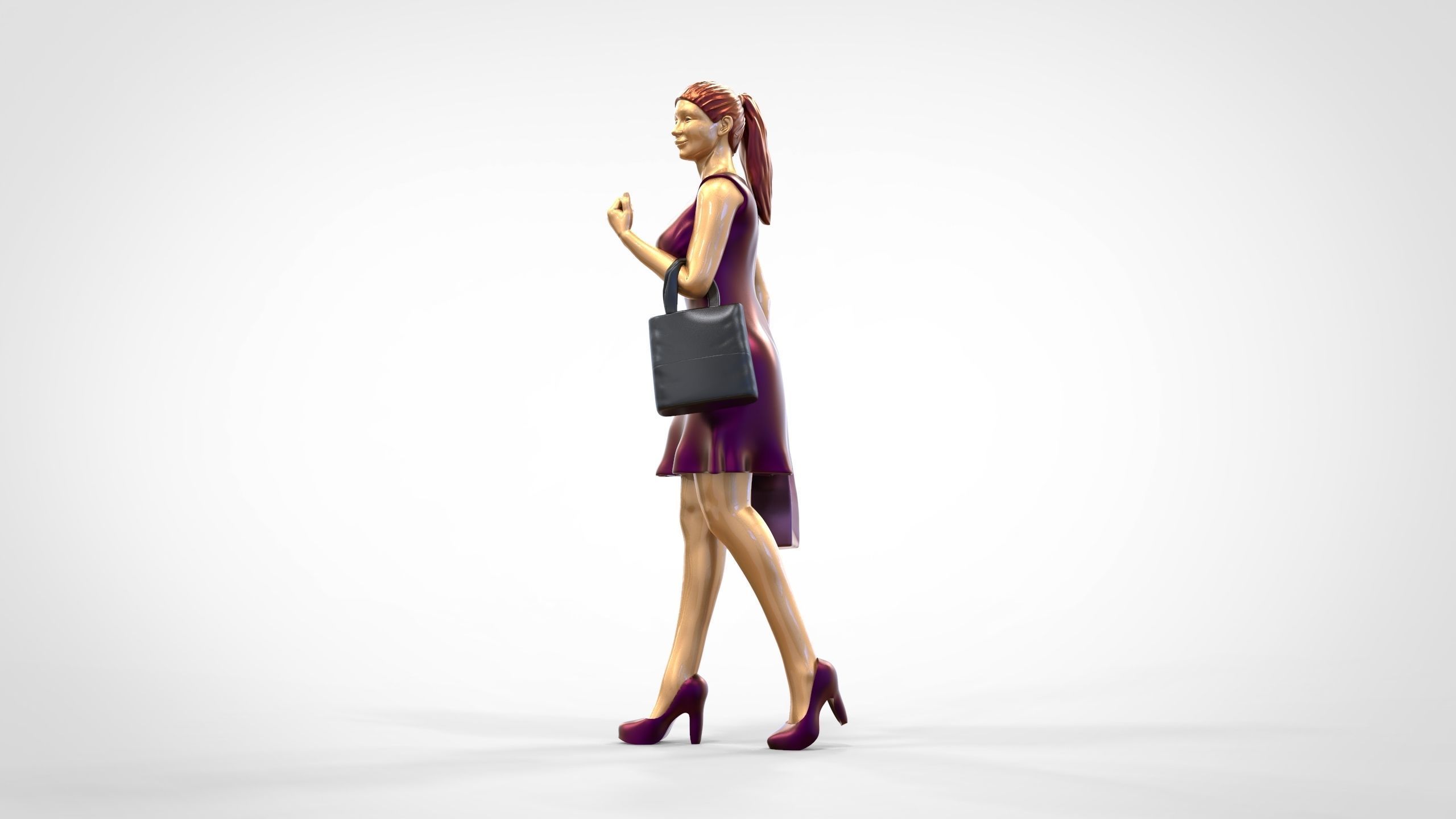 N2 Woman in shopping with shopping bags 3D print model_15