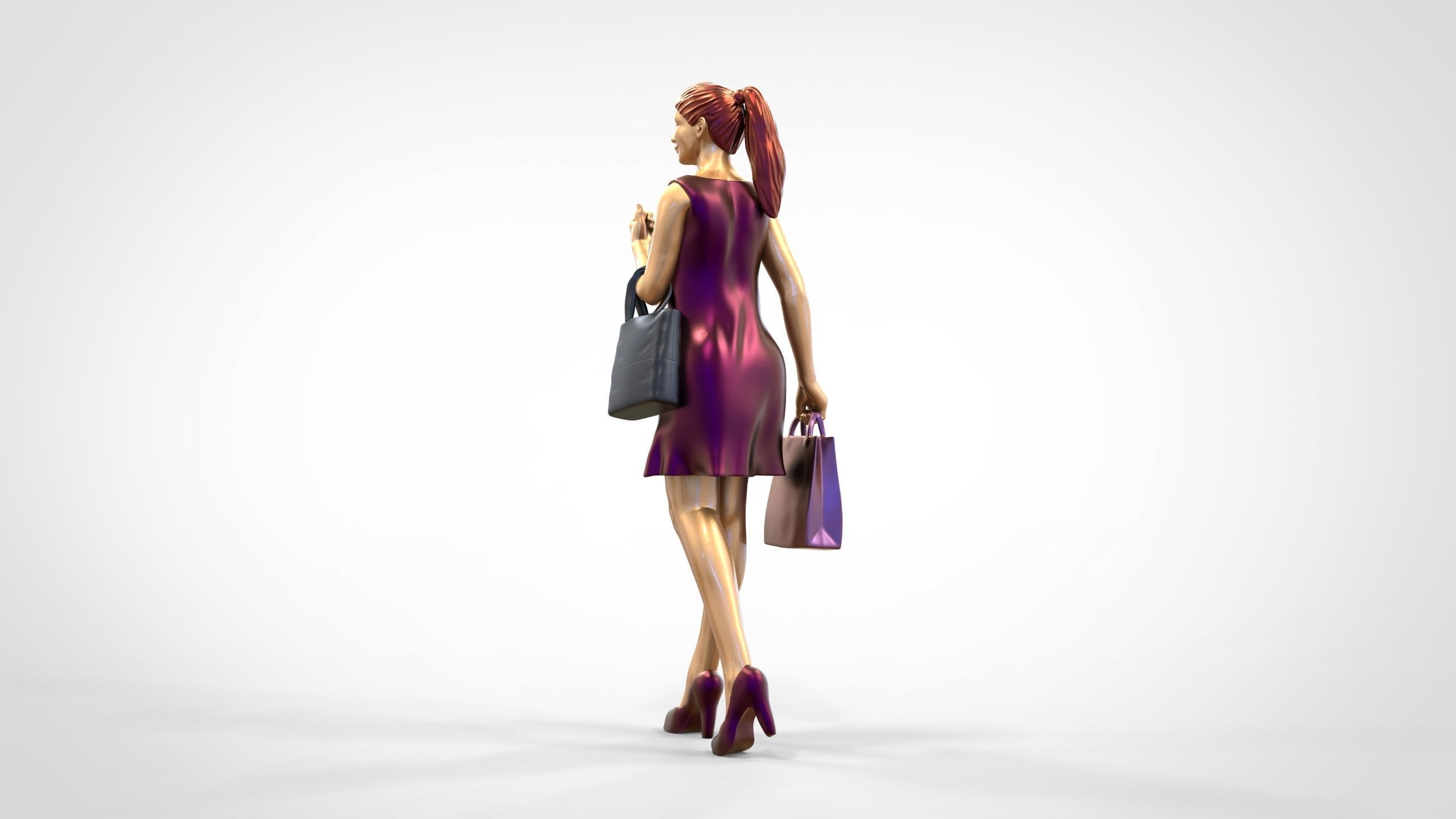 N2 Woman in shopping with shopping bags 3D print model_10