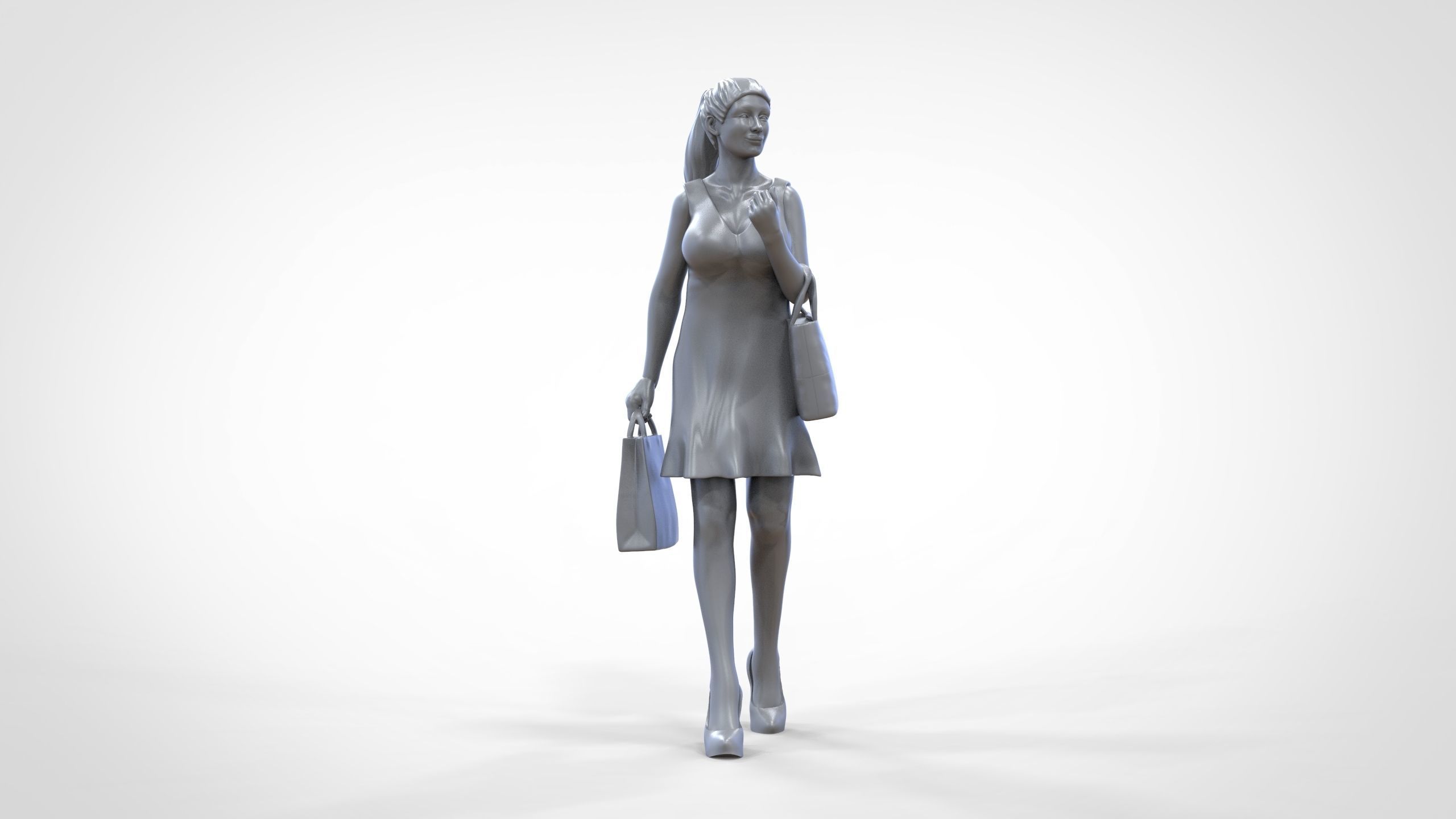 N2 Woman in shopping with shopping bags 3D print model_31