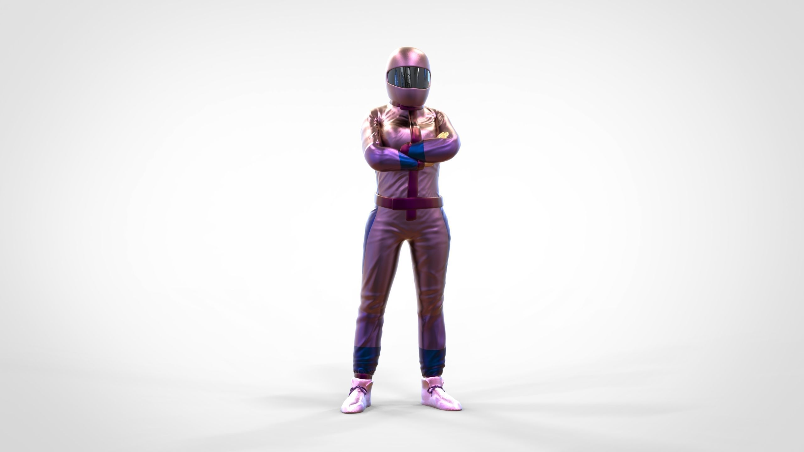 N5 Woman Race Driver Standing 3D print model_43